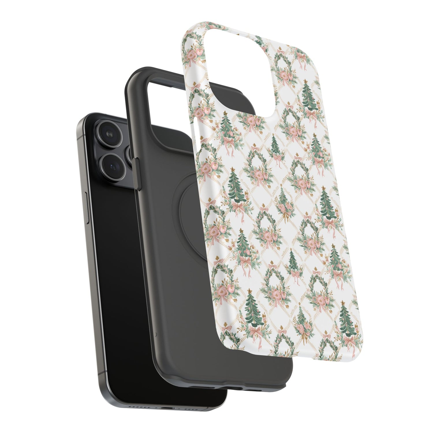 Impact-Resistant Phone Case - Festive Floral Design, Impact-Resistant, iPhone, Samsung