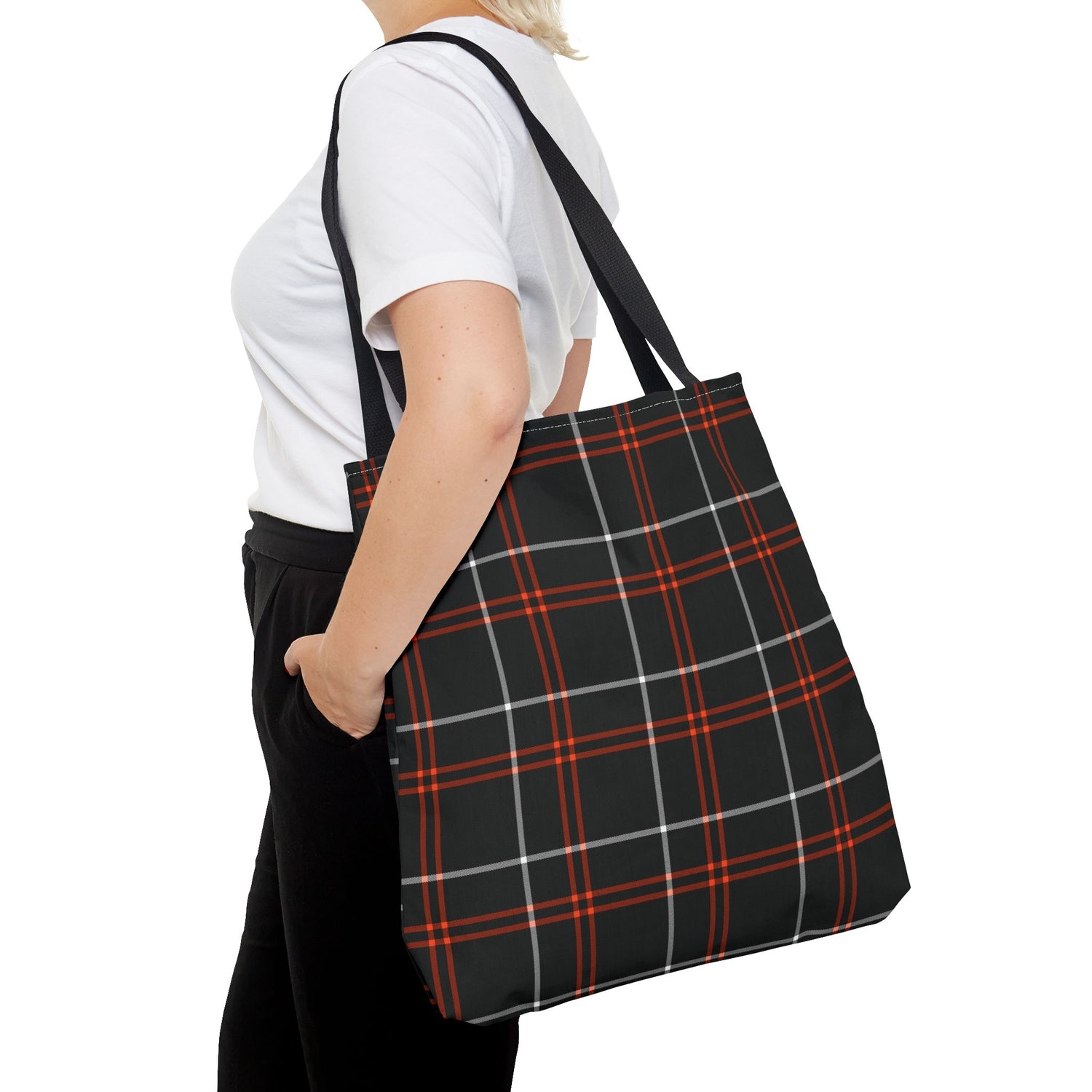 Tote Bag Fall Black Plaid