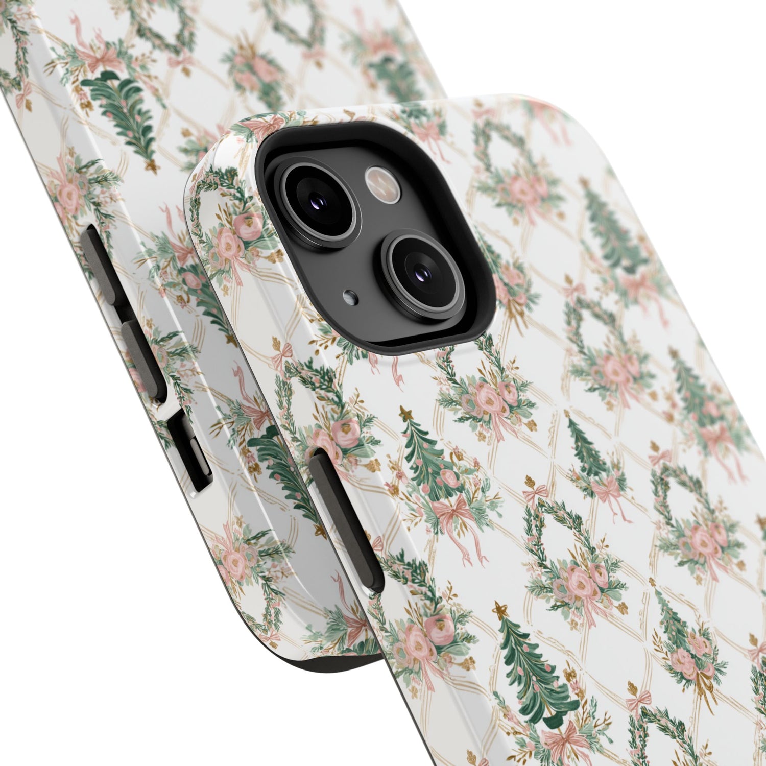 Impact-Resistant Phone Case - Festive Floral Design, Impact-Resistant, iPhone, Samsung