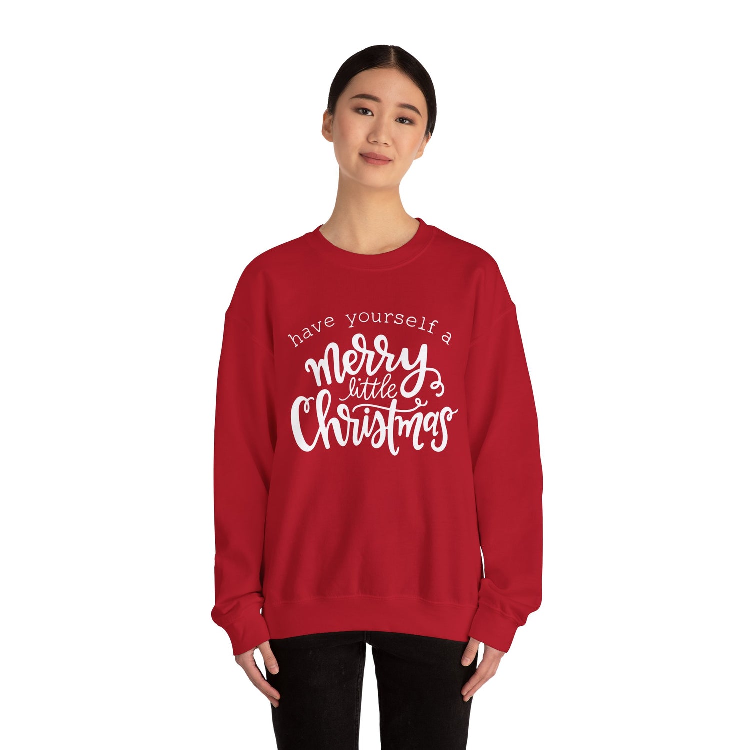 Festive Merry Little Christmas Gildan Sweatshirt