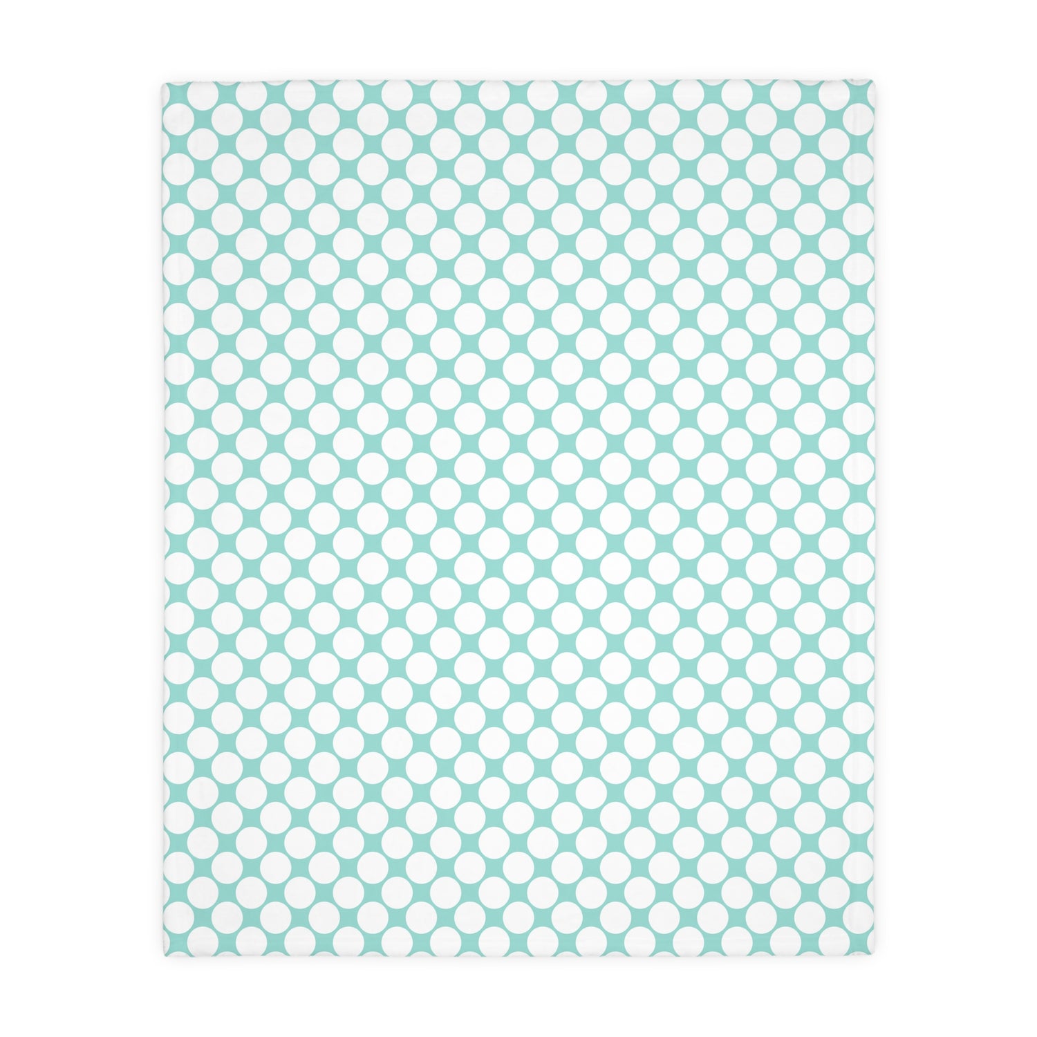 Velveteen Microfiber Two-sided Polished Polka Dots Aqua White
