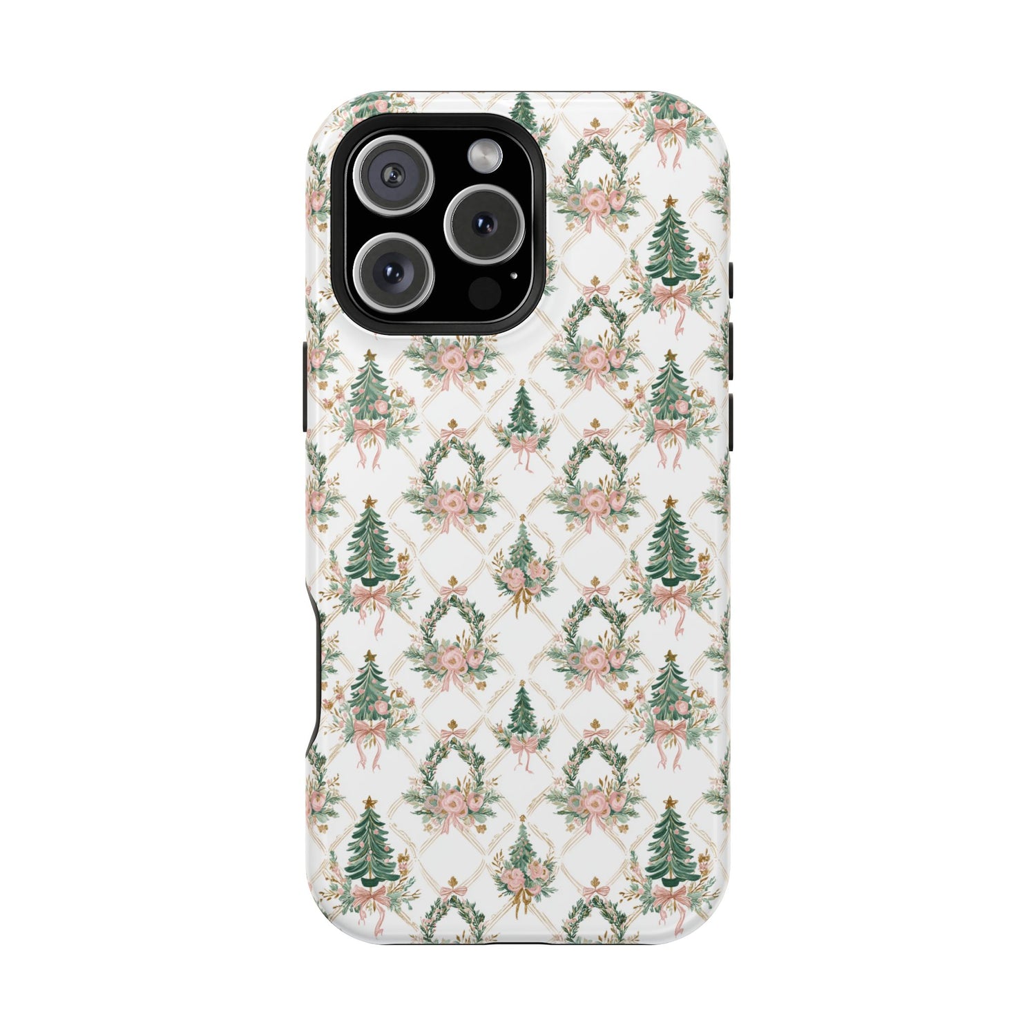 Impact-Resistant Phone Case - Festive Floral Design, Impact-Resistant, iPhone, Samsung