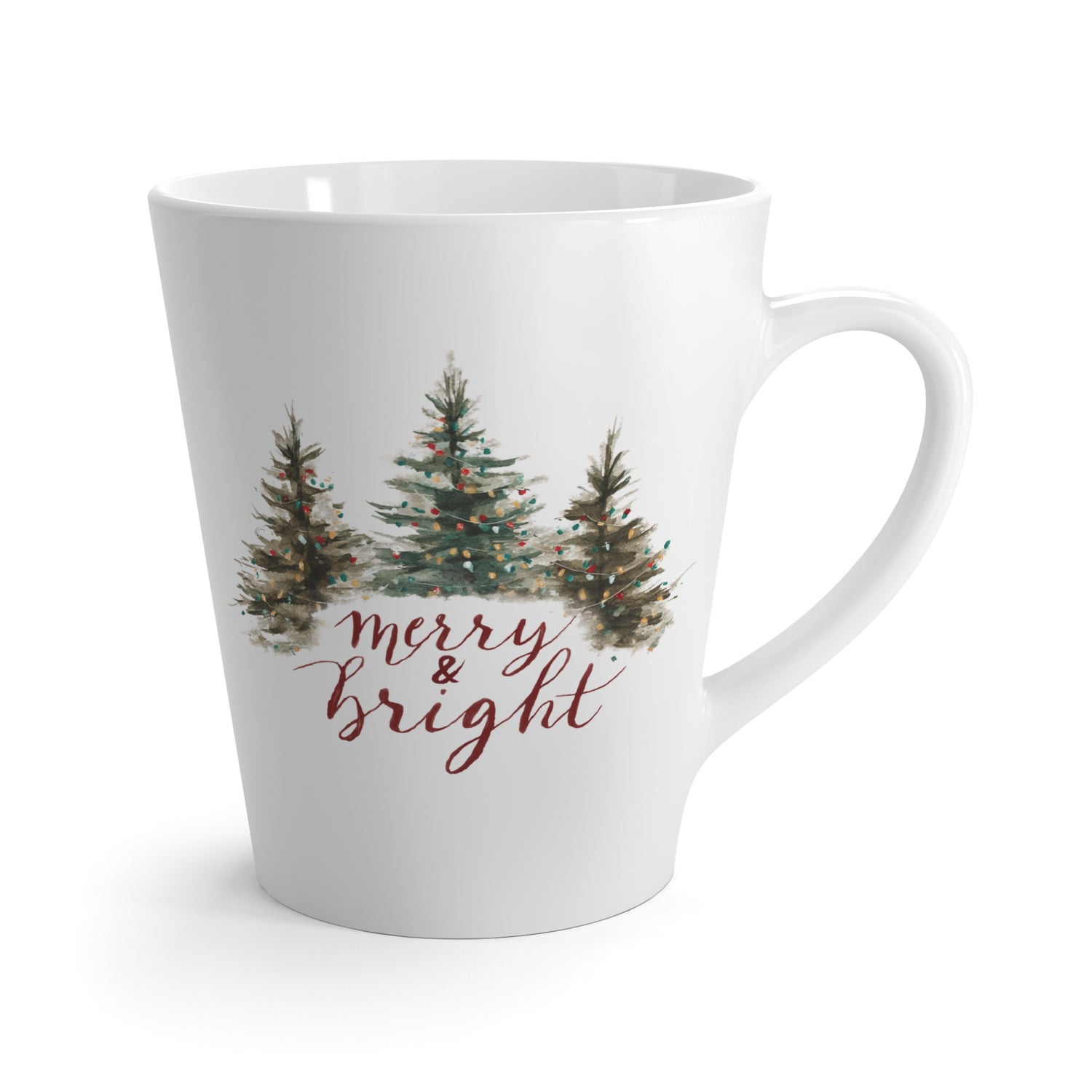 Merry & Bright Holiday Latte Mug | Christmas Coffee Cup