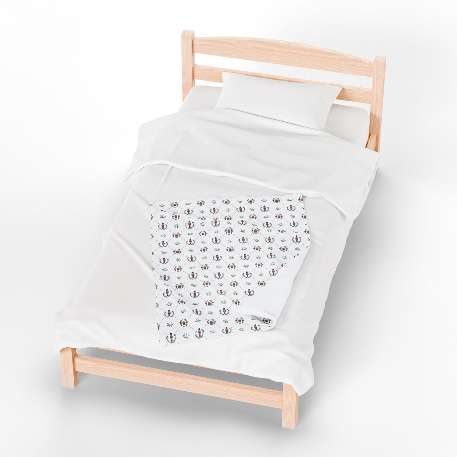 Festive Nutcracker Cozy Velveteen Plush Blanket