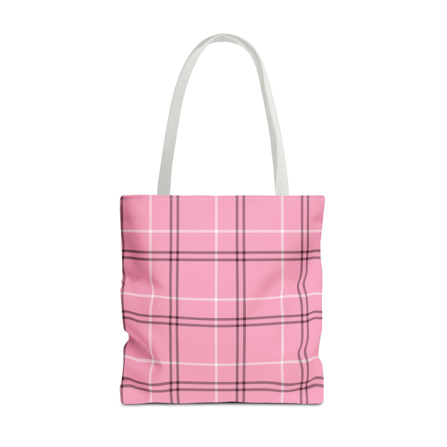 Pink and Black Plaid Tote Bag