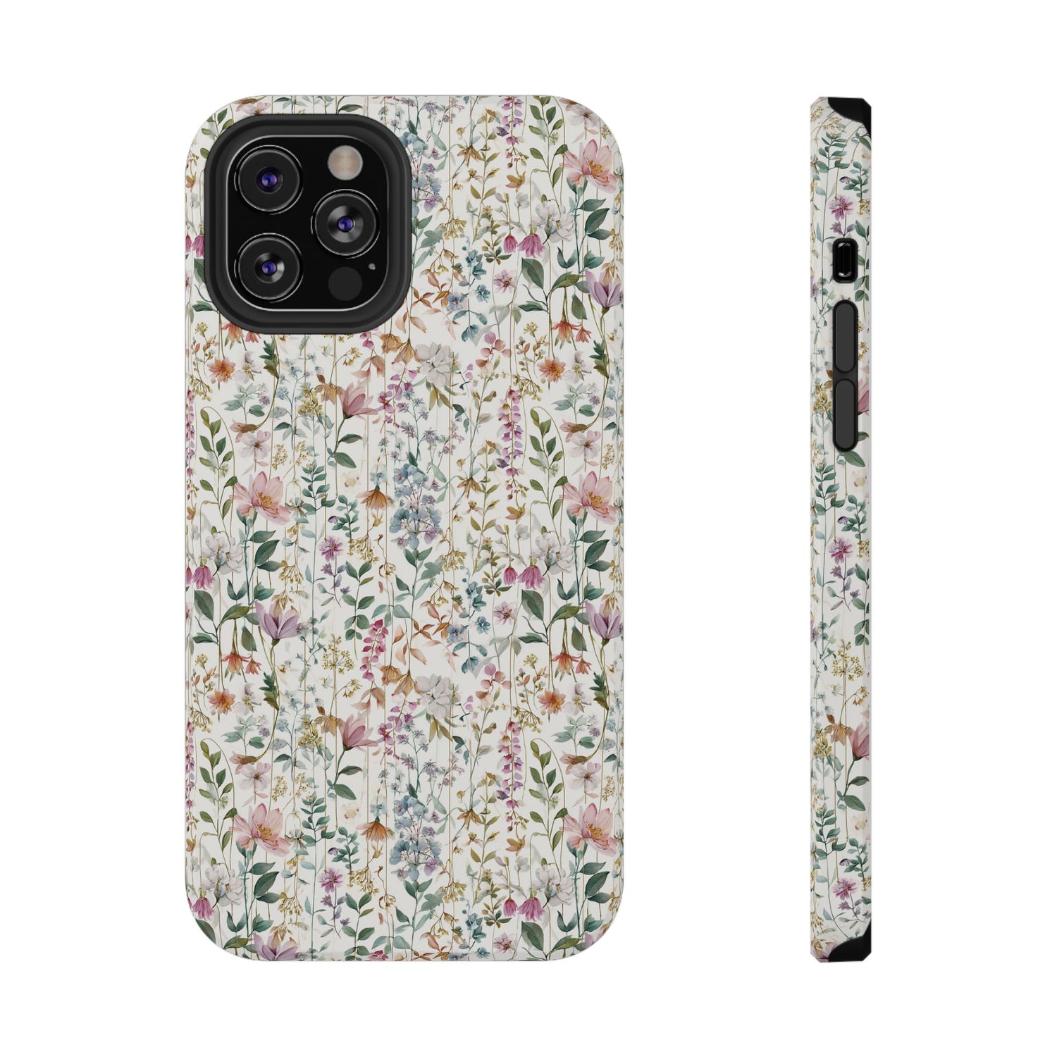 Floral Impact-Resistant Phone Case, iPhone, Samsung