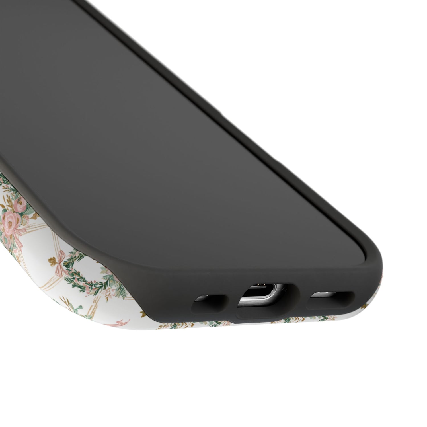 Impact-Resistant Phone Case - Festive Floral Design, Impact-Resistant, iPhone, Samsung