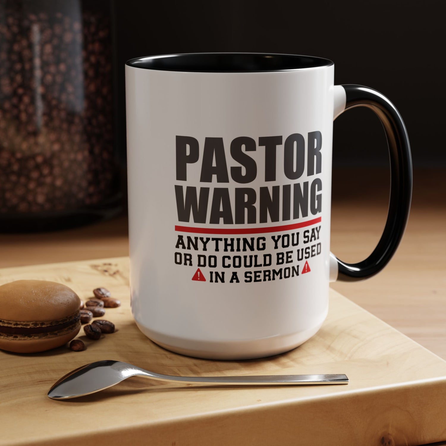 Funny Pastor Warning Coffee Mug, Christian Gift for Pastors, Humorous Church Coffee Cup, Sermon Inspiration Mug, For Ministry Lovers