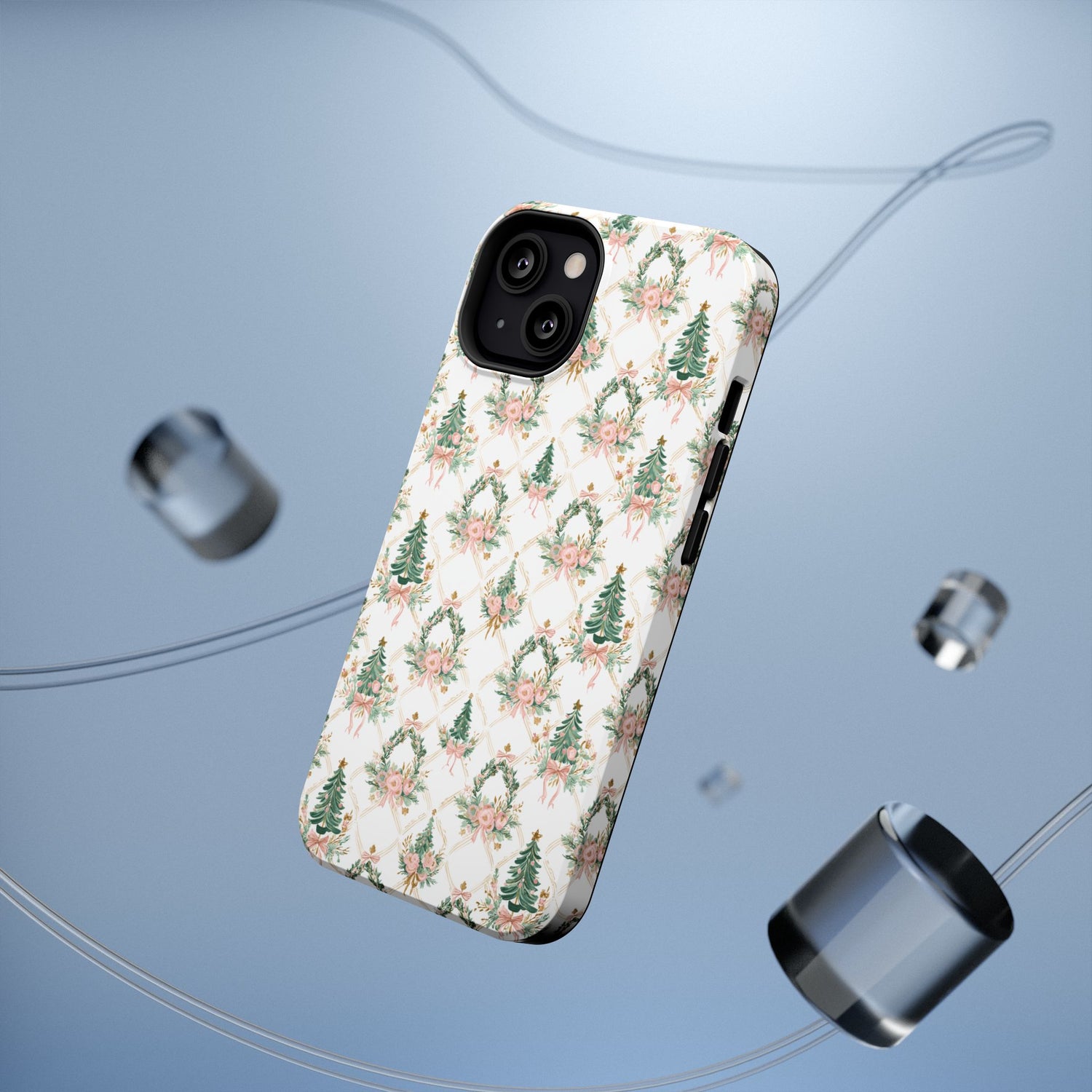 Impact-Resistant Phone Case - Festive Floral Design, Impact-Resistant, iPhone, Samsung
