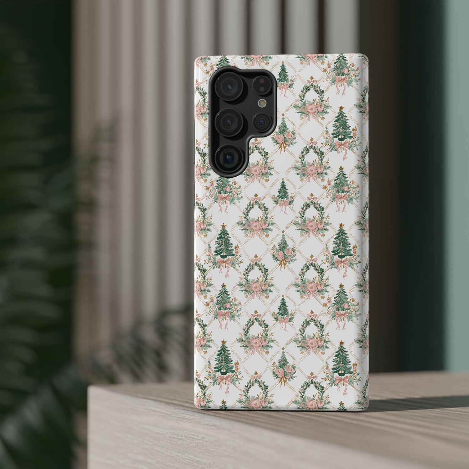 Impact-Resistant Phone Case - Festive Floral Design, Impact-Resistant, iPhone, Samsung