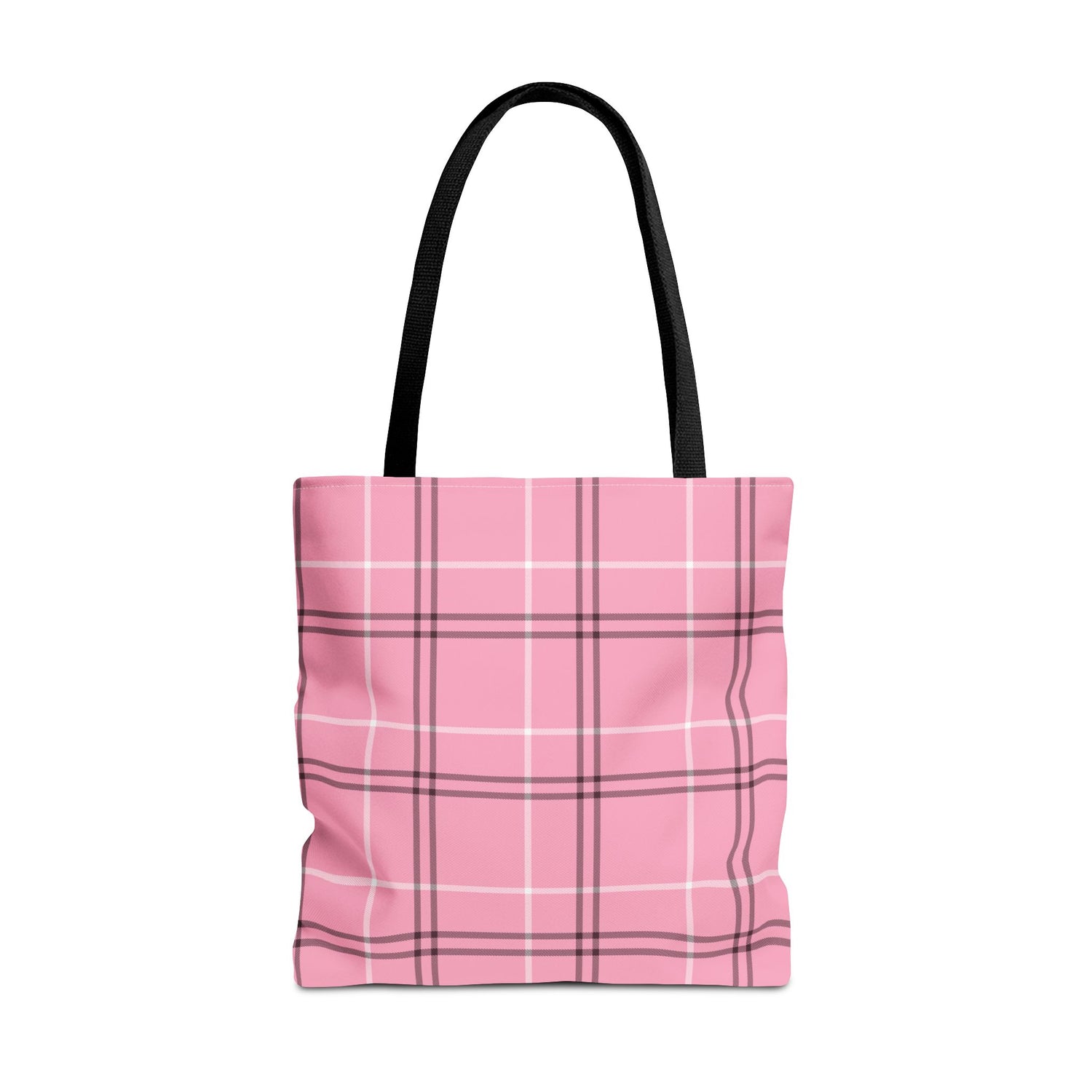 Pink and Black Plaid Tote Bag