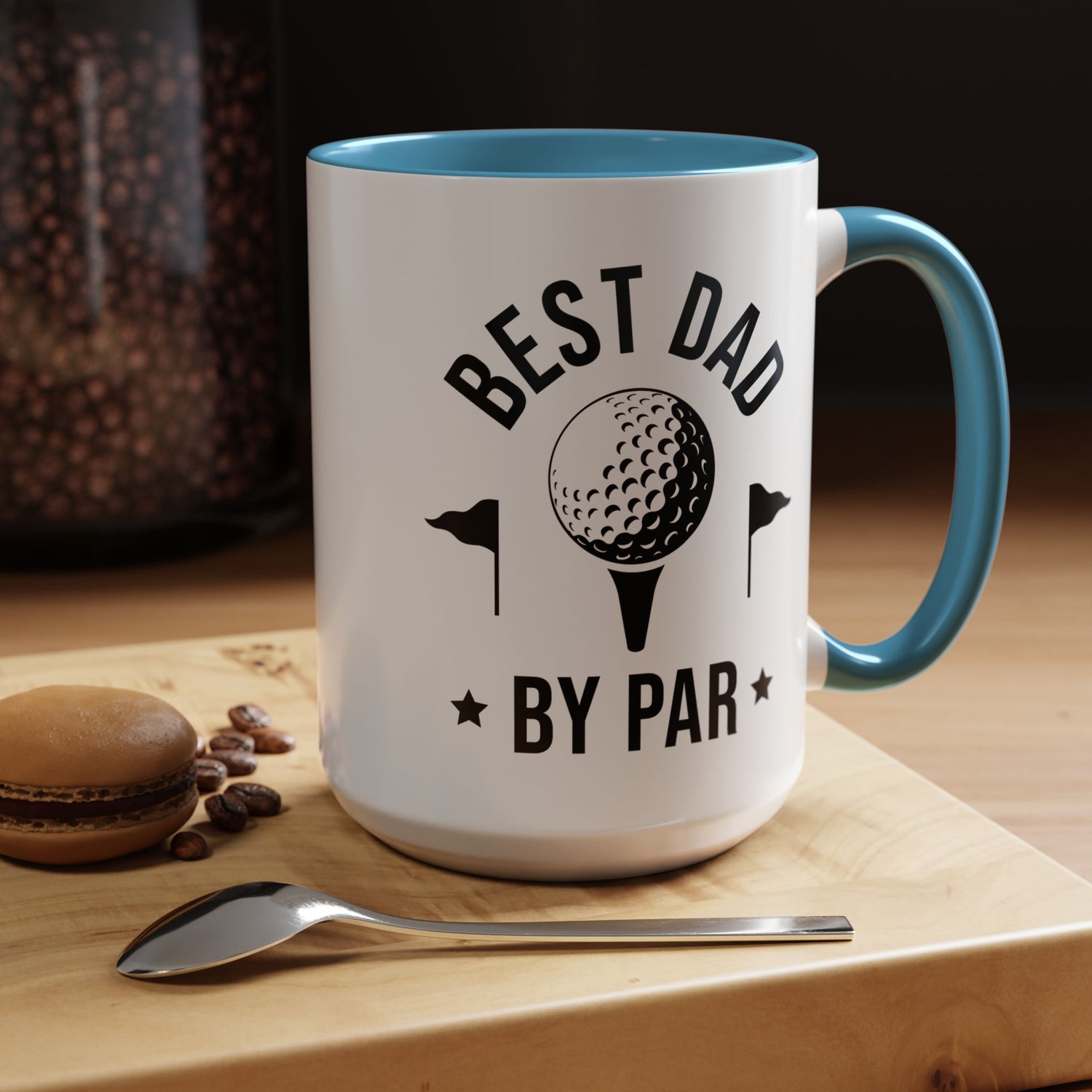 Dad Mug/Father's Day/Golfer/Gifts for him/Funny Mug/Accent Coffee Mug (11, 15oz) "Best Dad By Par"