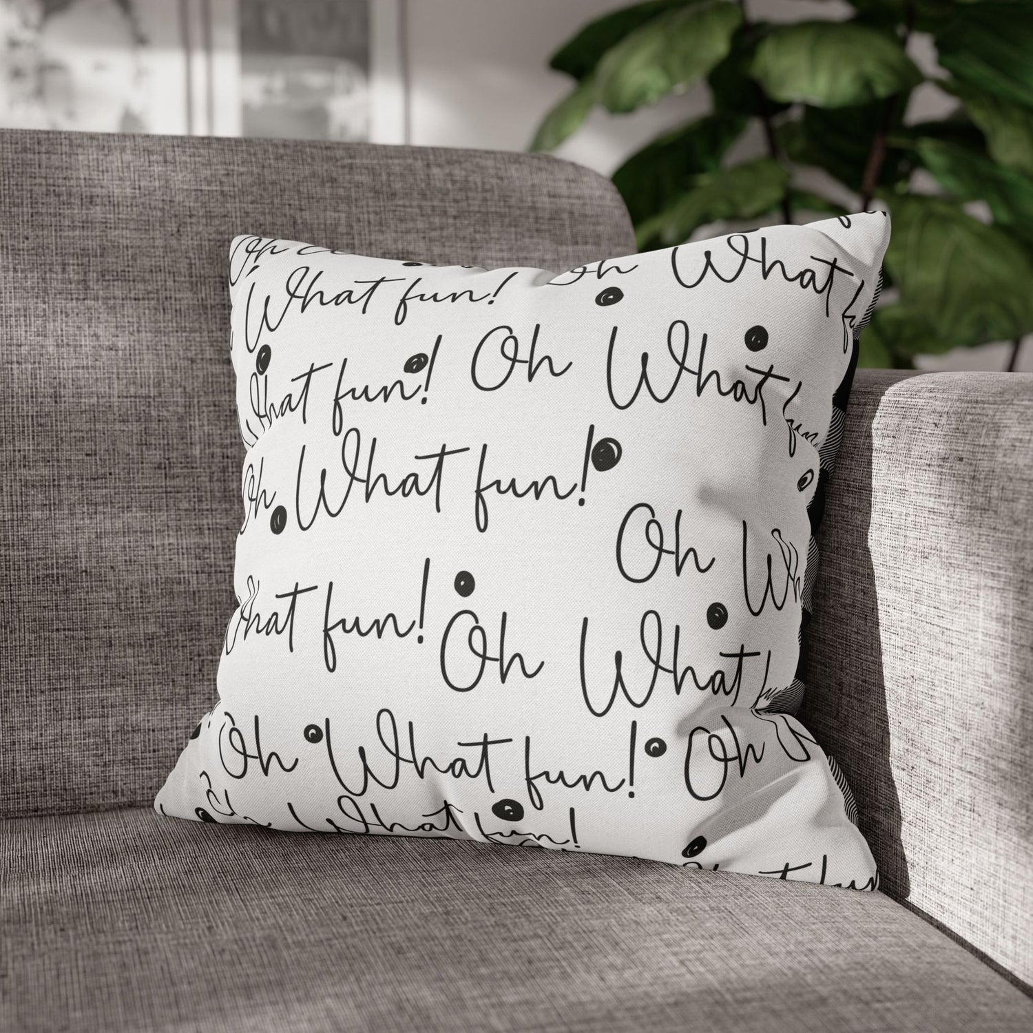 Christmas Holiday Throw Pillows, "Oh What Fun"