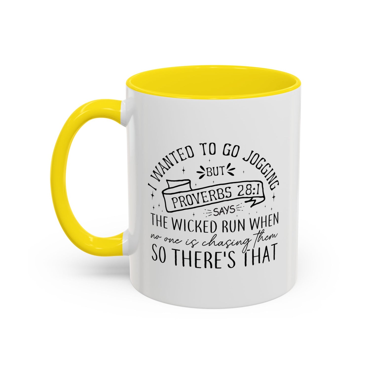 Inspirational Coffee Mug for Christian Joggers, Proverbs 28:1 Quote Mug, Funny Workout Gift, Motivational Drinkware, Exercise Humor