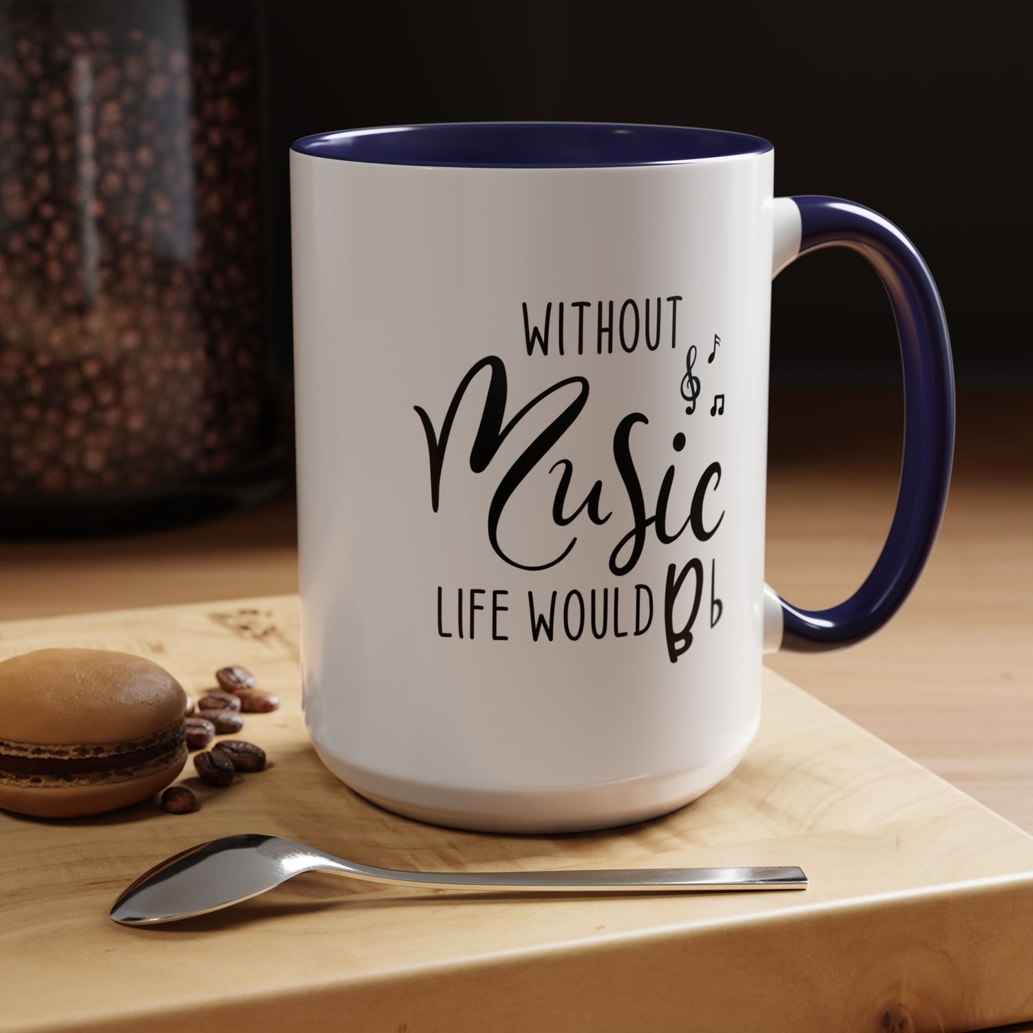 Music Lover Mug/Without Music/Accent Coffee Mug (11, 15oz)/Double-sided Mug/Music Quote Mug/Gifts for him/her/Music Teacher