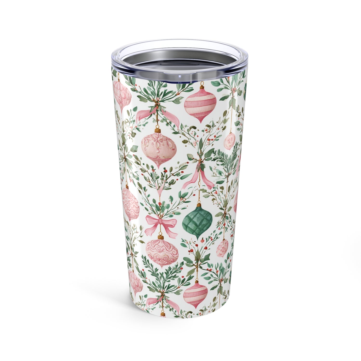 Festive Holiday Ornaments 20oz, Stainless Steel Tumbler