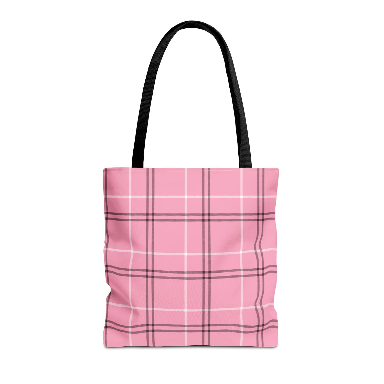 Pink and Black Plaid Tote Bag