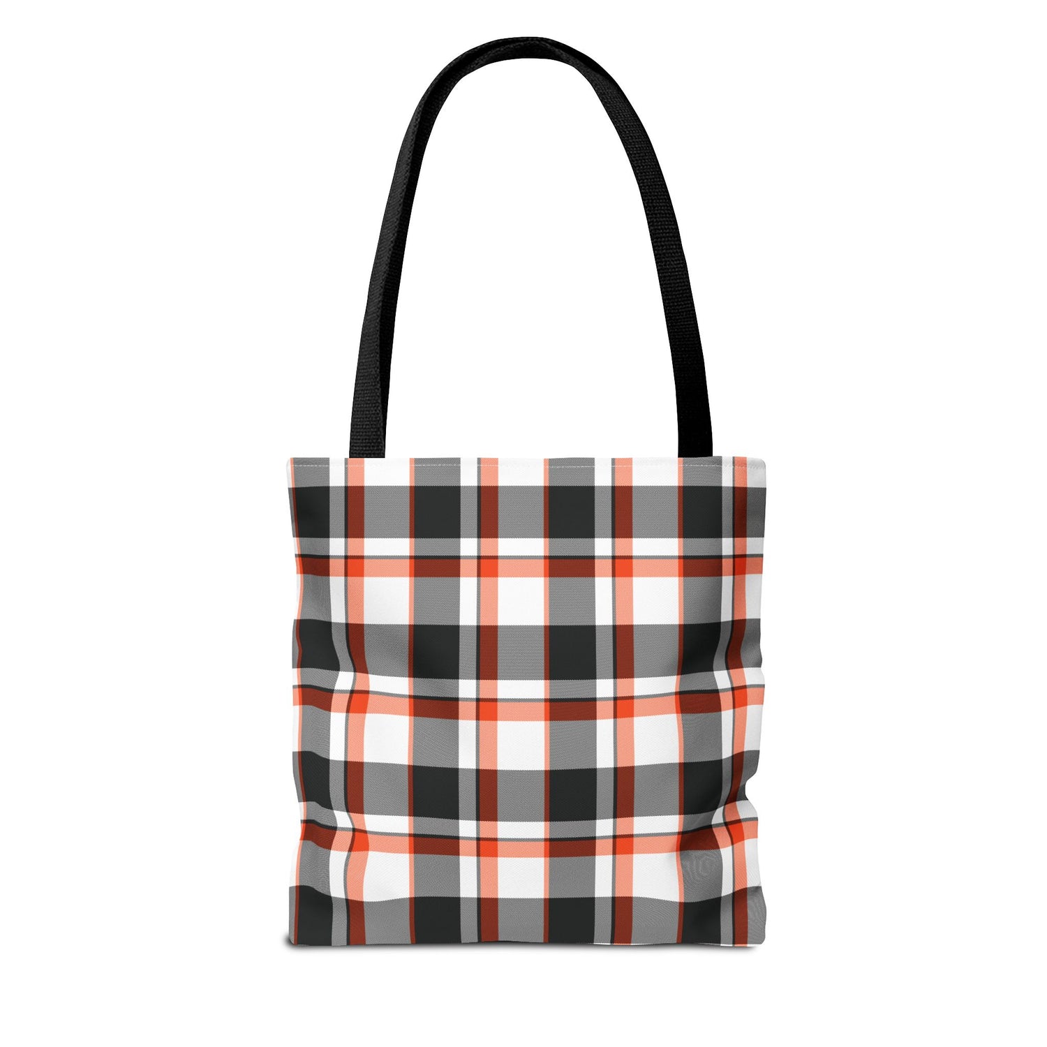 Fall Plaid Black Orange Tote Bag