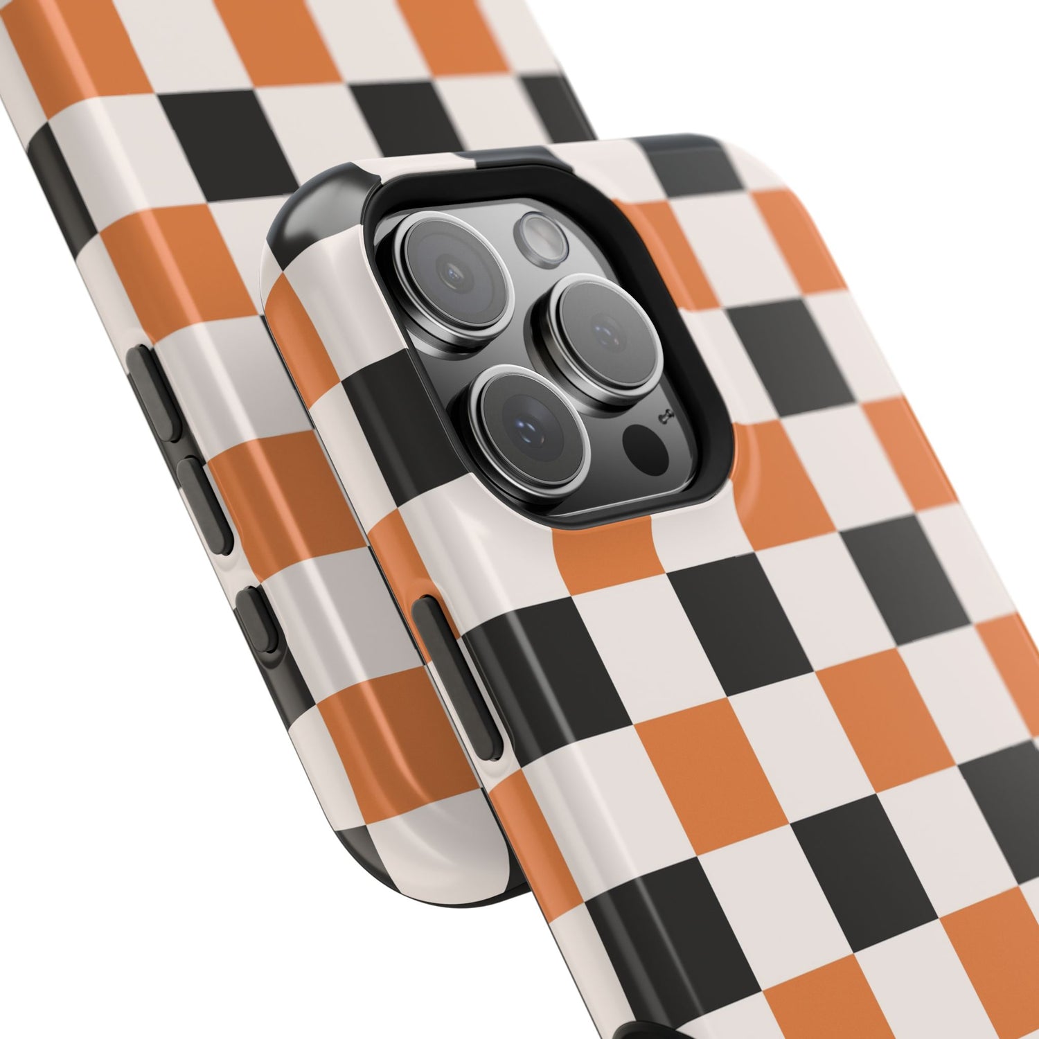 Trendy Halloween Checkerboard Phone Case | Impact-Resistant, iPhone, Samsung