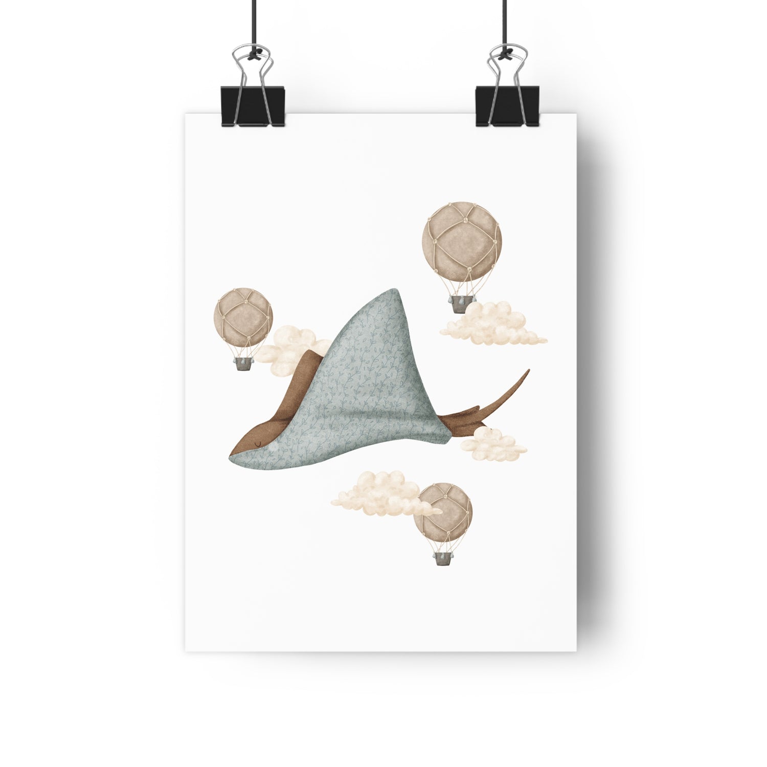 Giclée Art Print Memories of Dreams Sting Rays Hot Air Balloons