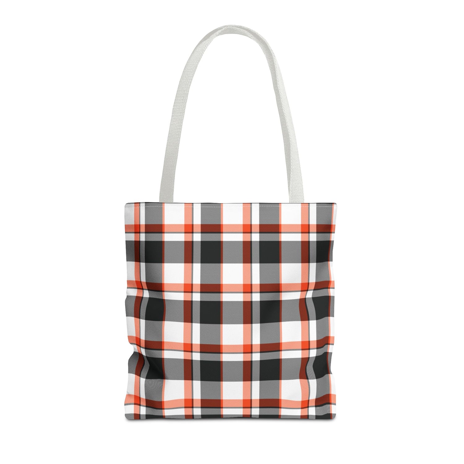 Fall Plaid Black Orange Tote Bag