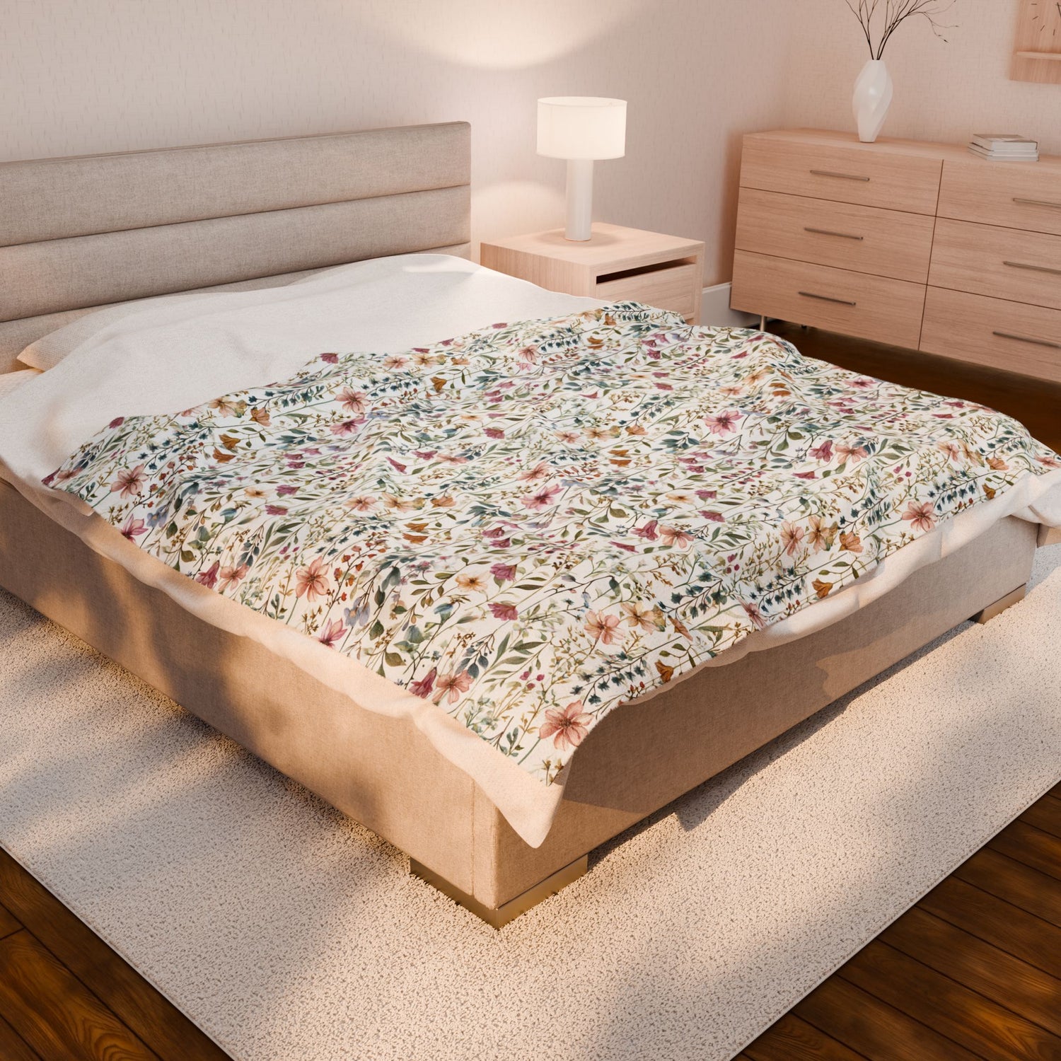 Floral Velveteen Plush Blanket