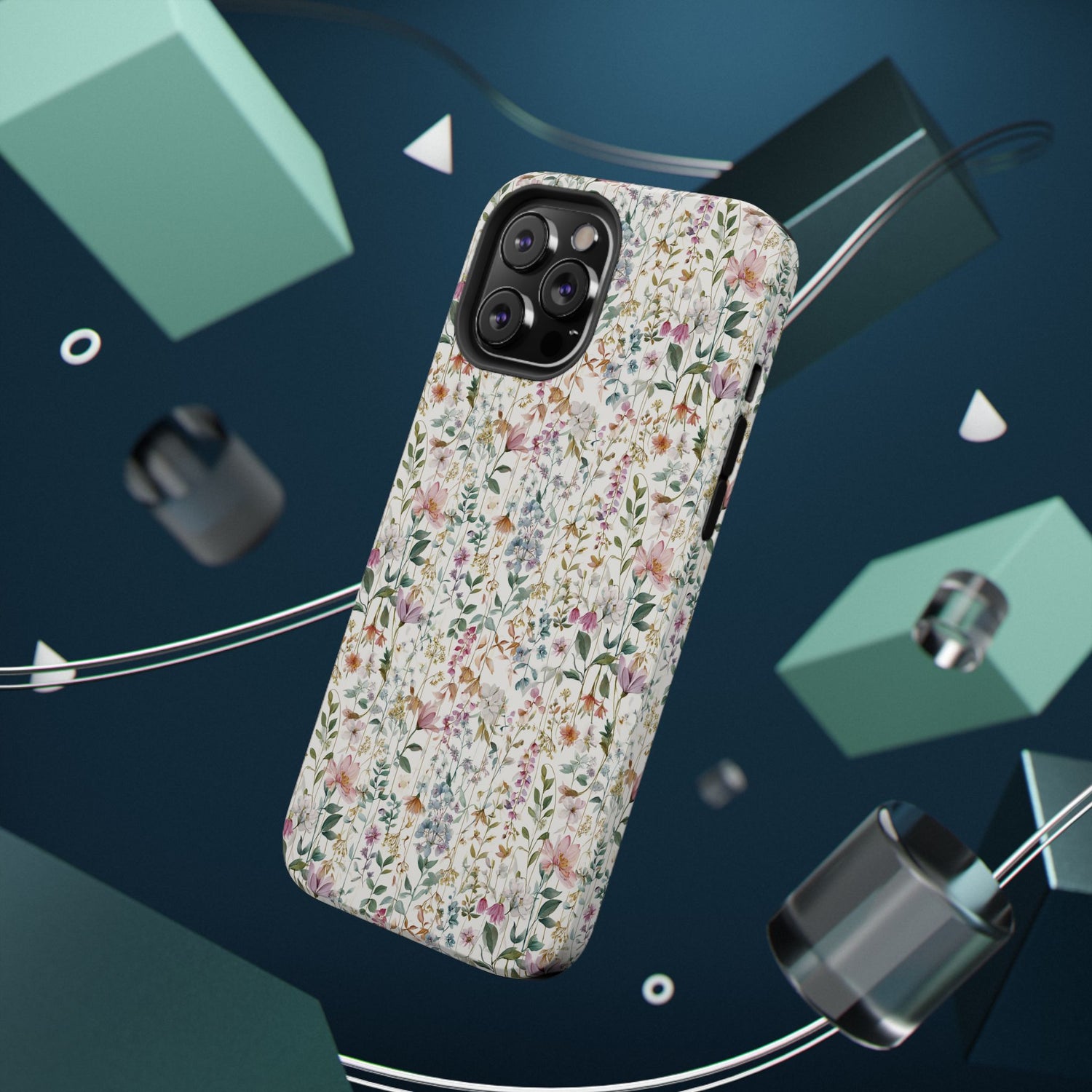 Floral Impact-Resistant Phone Case, iPhone, Samsung