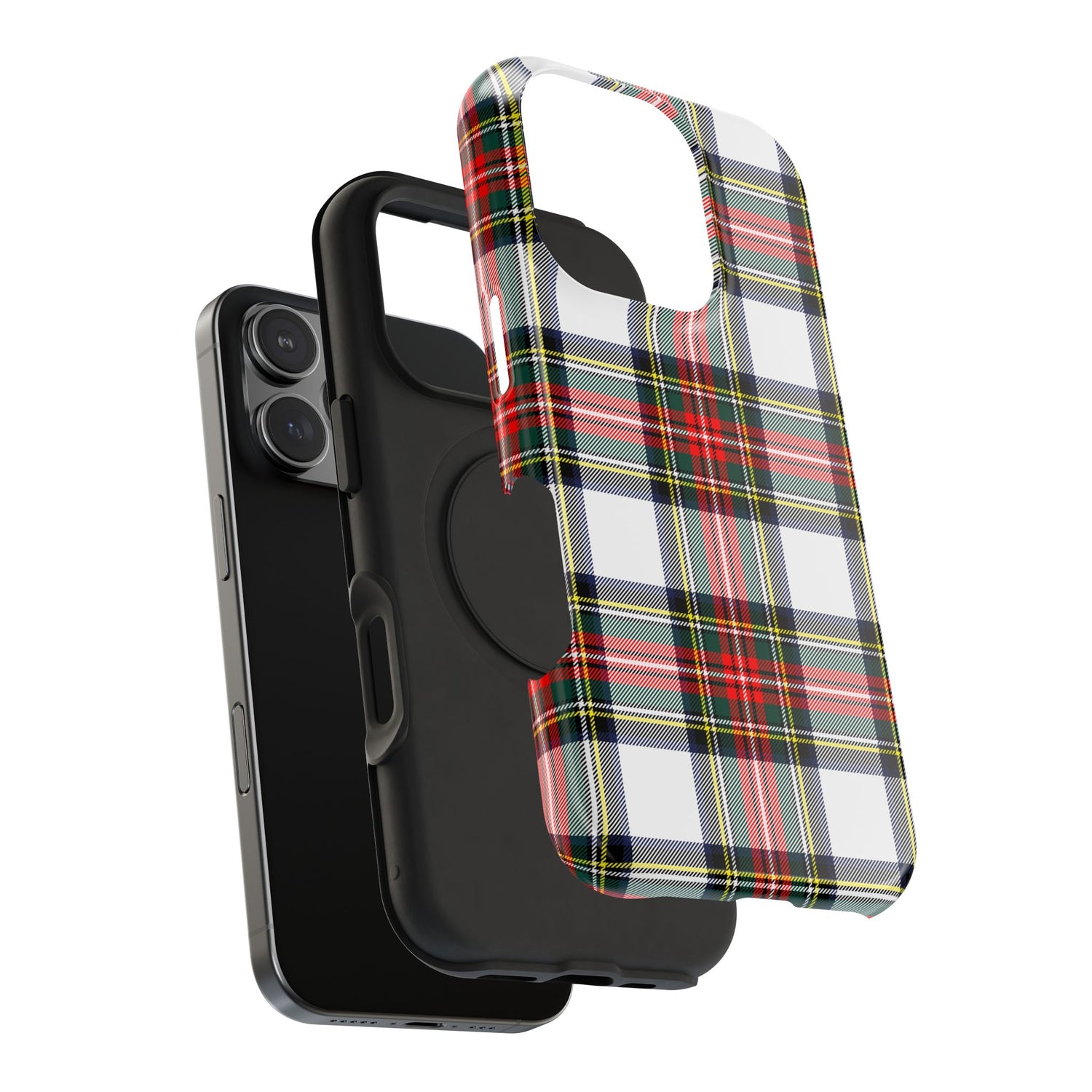 Christmas Holiday Tartan Plaid Impact-Resistant Phone Case, iPhone, Samsung