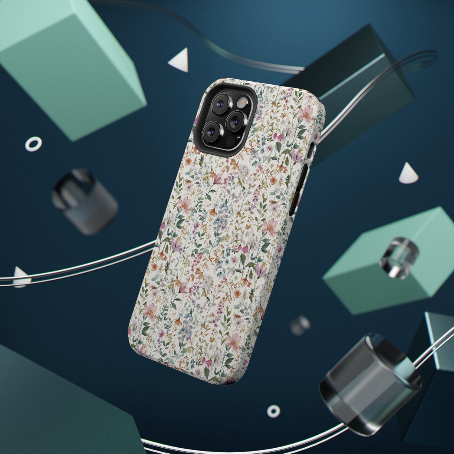 Floral Impact-Resistant Phone Case, iPhone, Samsung