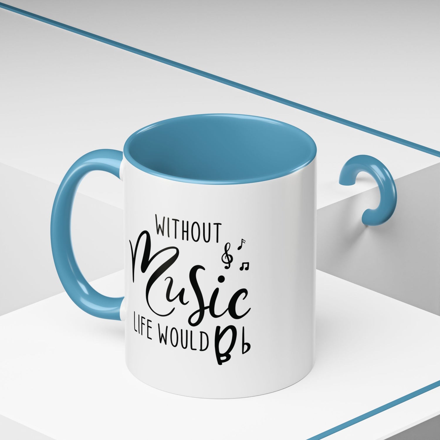 Music Lover Mug/Without Music/Accent Coffee Mug (11, 15oz)/Double-sided Mug/Music Quote Mug/Gifts for him/her/Music Teacher