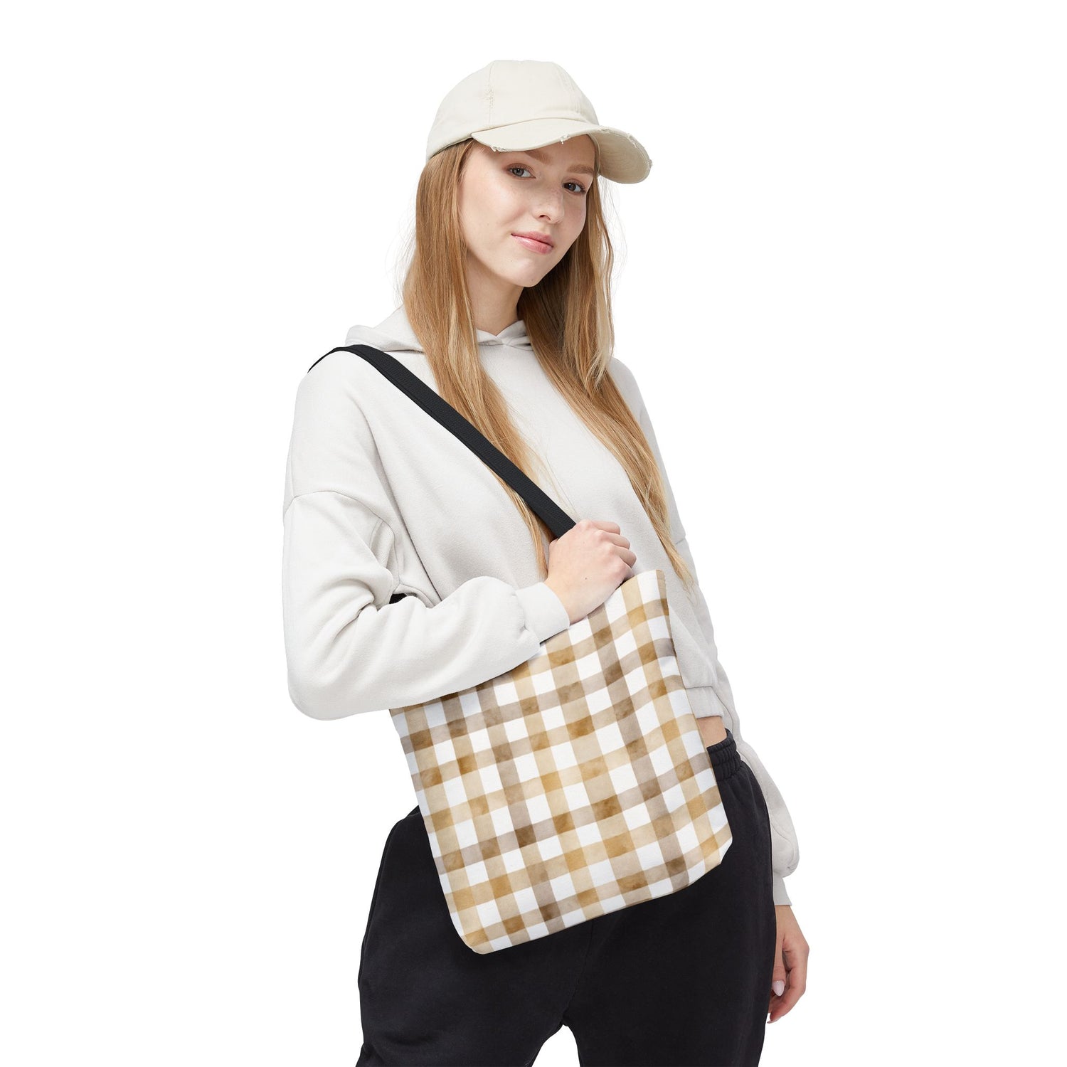 Chic Gingham Fall Tote Bag
