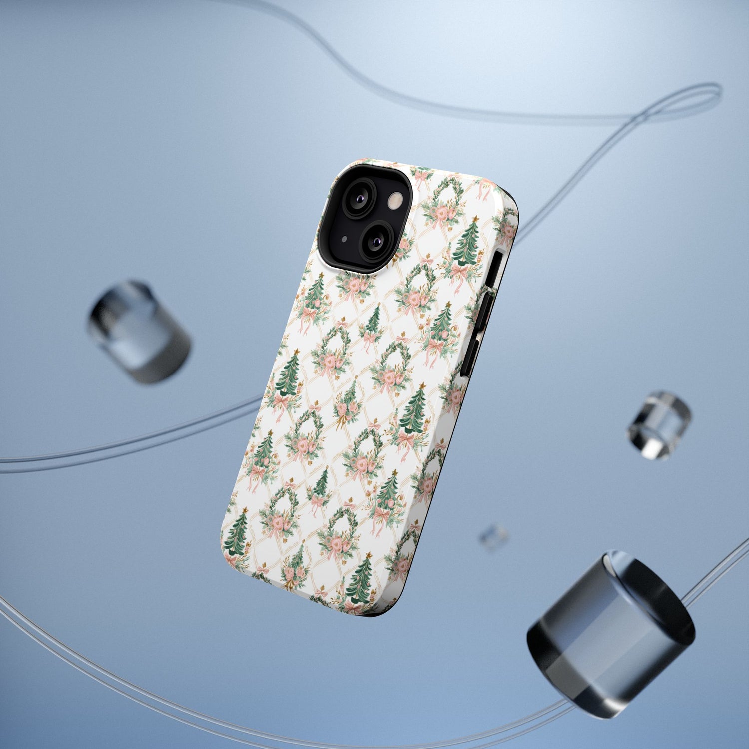 Impact-Resistant Phone Case - Festive Floral Design, Impact-Resistant, iPhone, Samsung