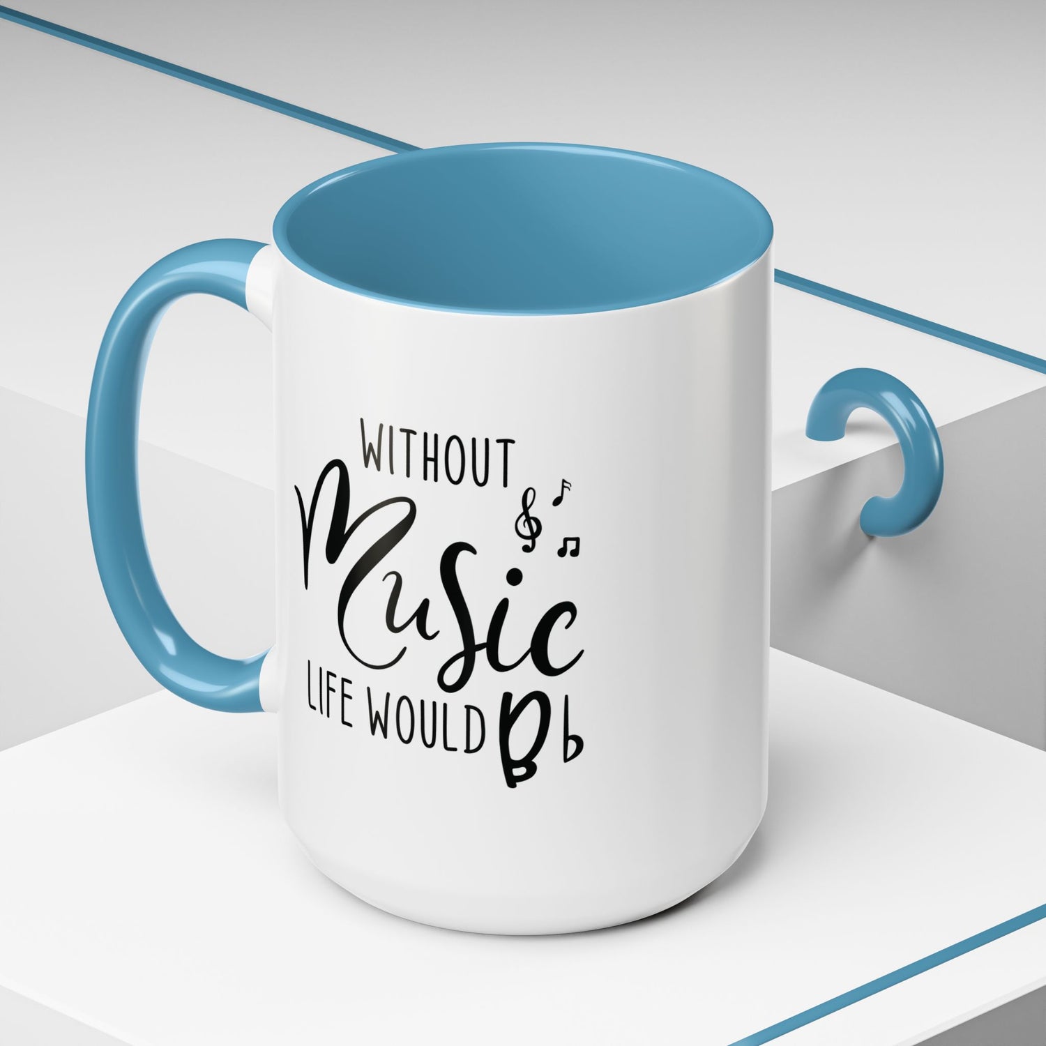 Music Lover Mug/Without Music/Accent Coffee Mug (11, 15oz)/Double-sided Mug/Music Quote Mug/Gifts for him/her/Music Teacher