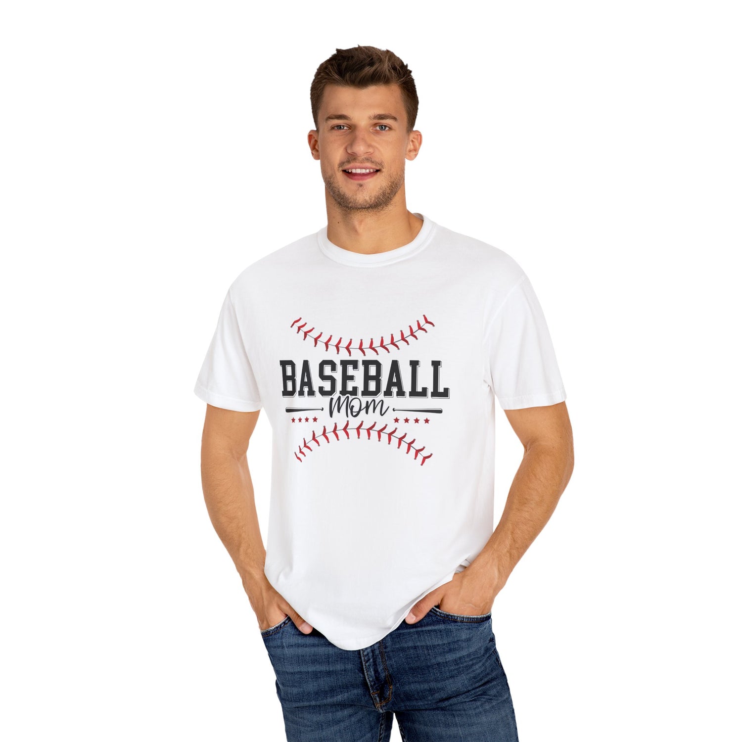 Baseball Mom T-Shirt, Unisex Garment-Dyed Tee, Perfect for Game Days, Mother's Day Gift, Casual Wear, Soft Cotton Tee