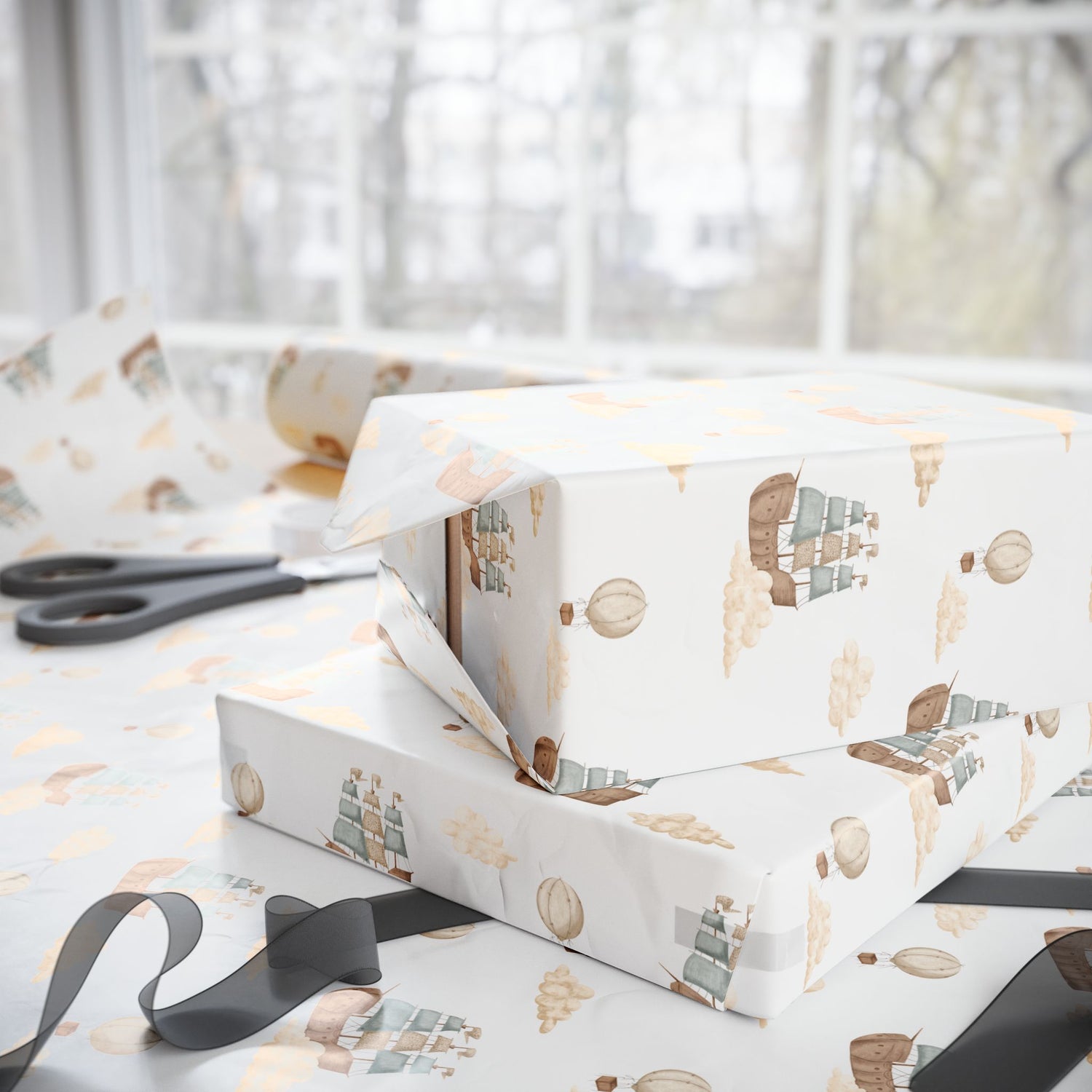 Premium Wrapping Paper- Pirate Ships