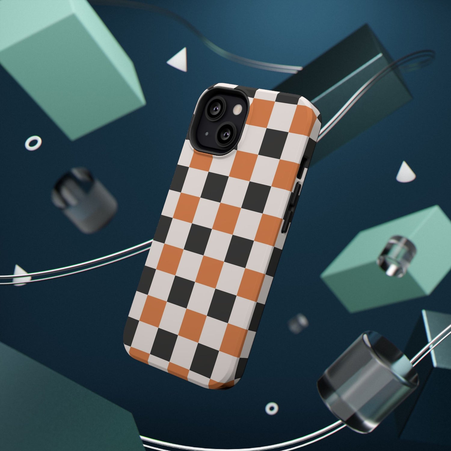 Trendy Halloween Checkerboard Phone Case | Impact-Resistant, iPhone, Samsung