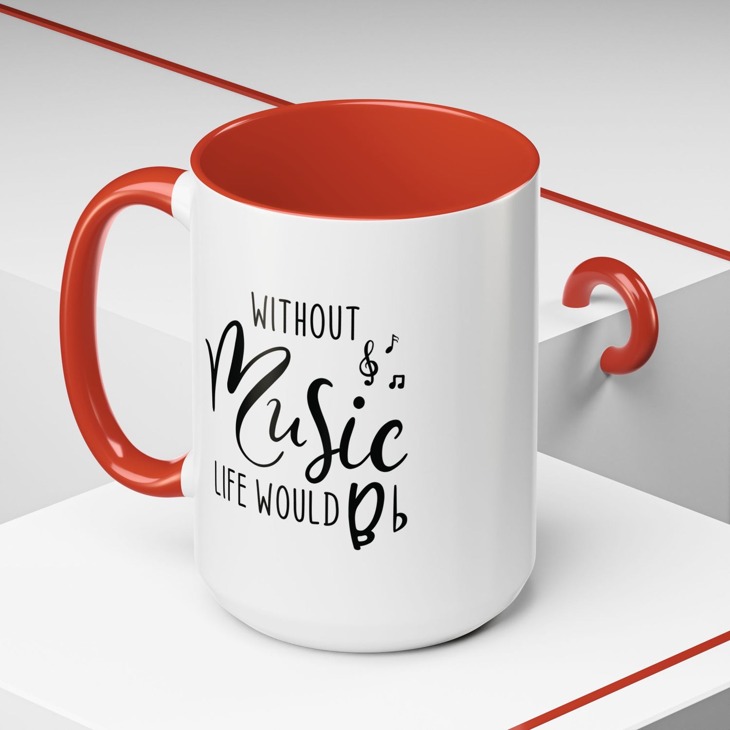 Music Lover Mug/Without Music/Accent Coffee Mug (11, 15oz)/Double-sided Mug/Music Quote Mug/Gifts for him/her/Music Teacher