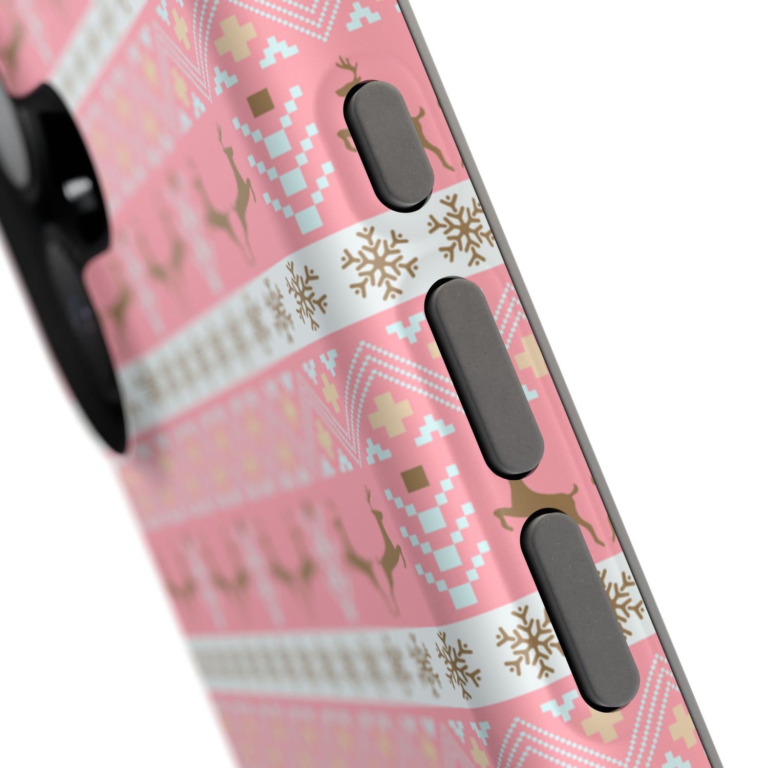 Pink Deer Antler Sweater Christmas Pattern Impact-Resistant Cases, iPhone, Samsung