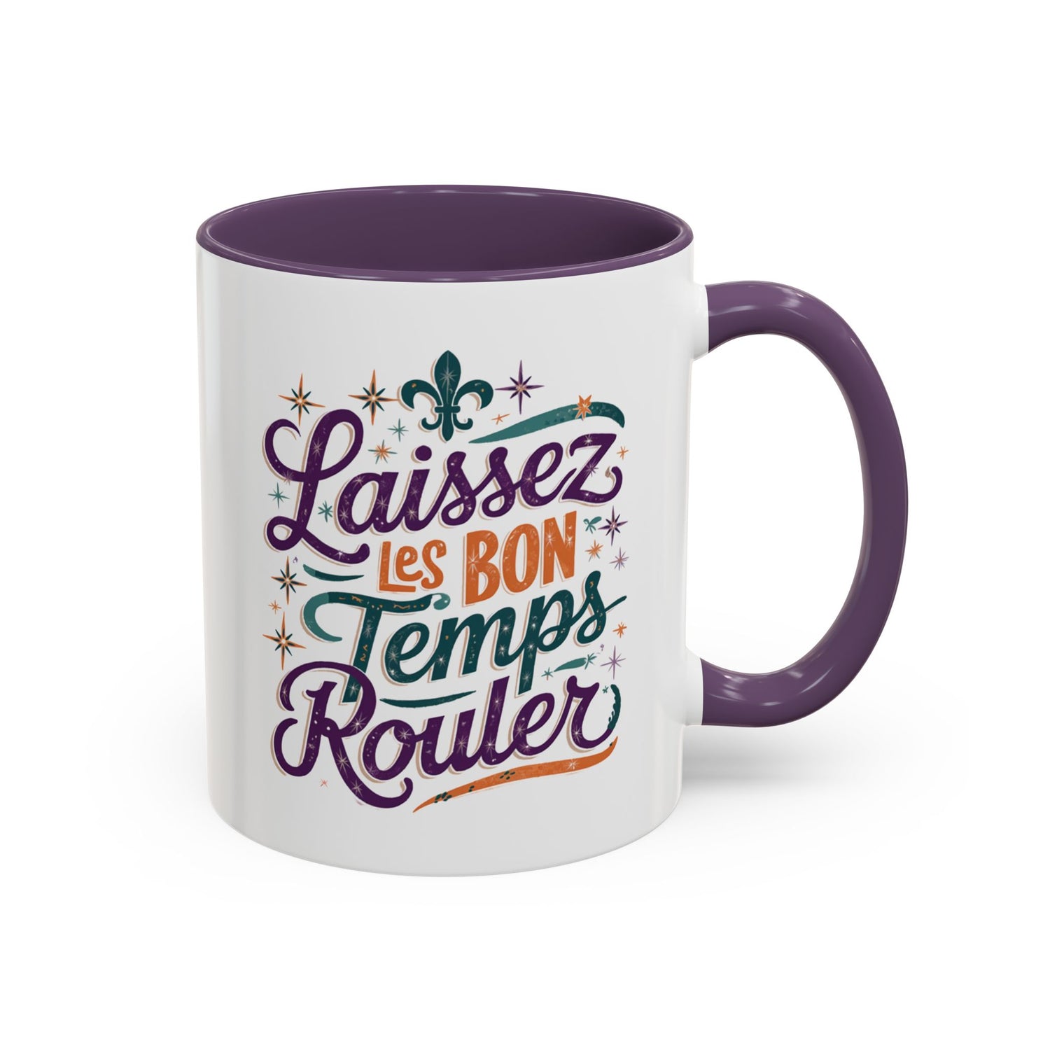 Vibrant Accent Coffee Mug - 'Laissez les Bon Temps Rouler', Perfect for Celebrations, Gifts, Coffee Lovers, Home Decor, and More
