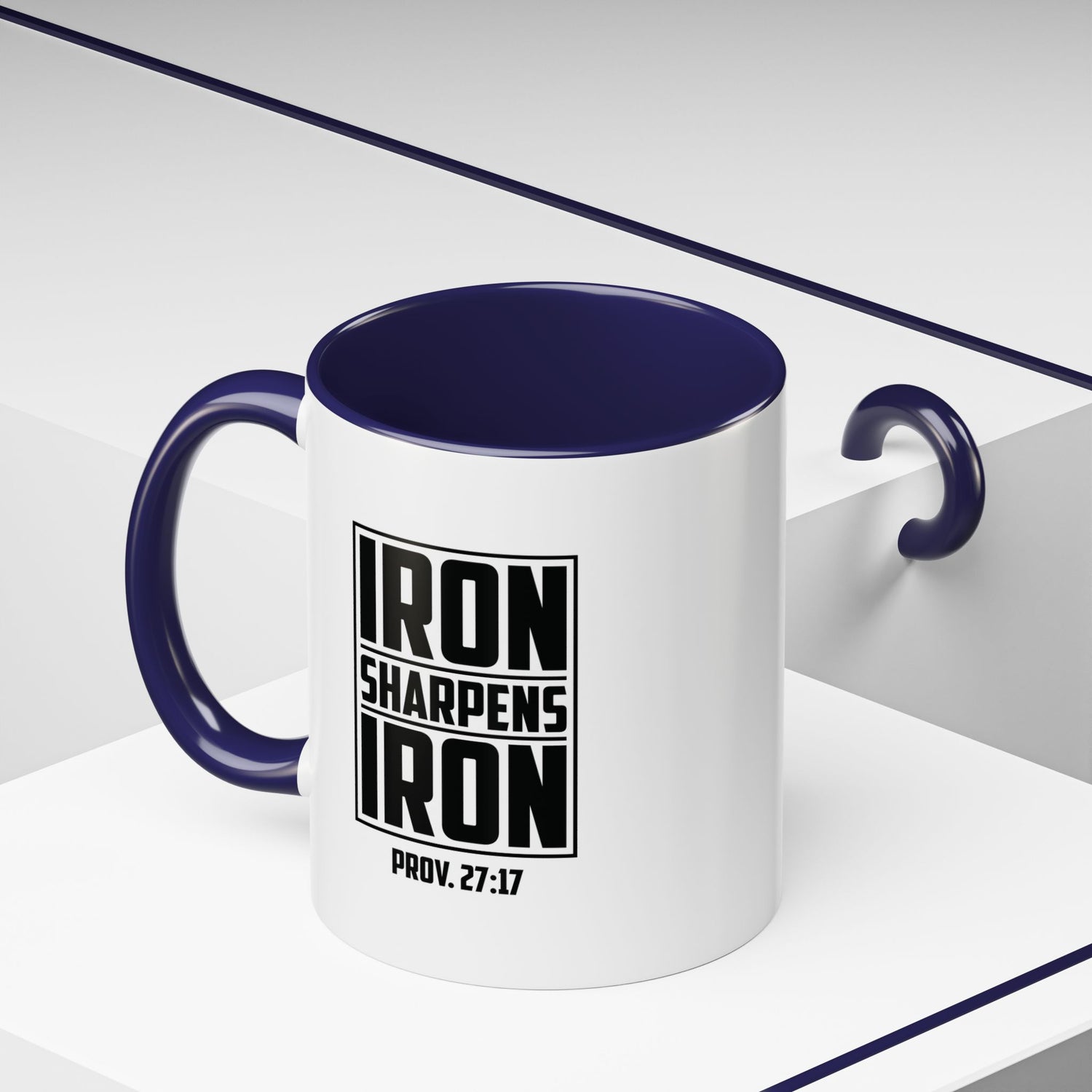 Iron Sharpens Iron Coffee Mug - Inspirational Gift for Friends, Motivational Mug, Proverbs 27:17, Home Office Coffee Cup, Encouragement Mug