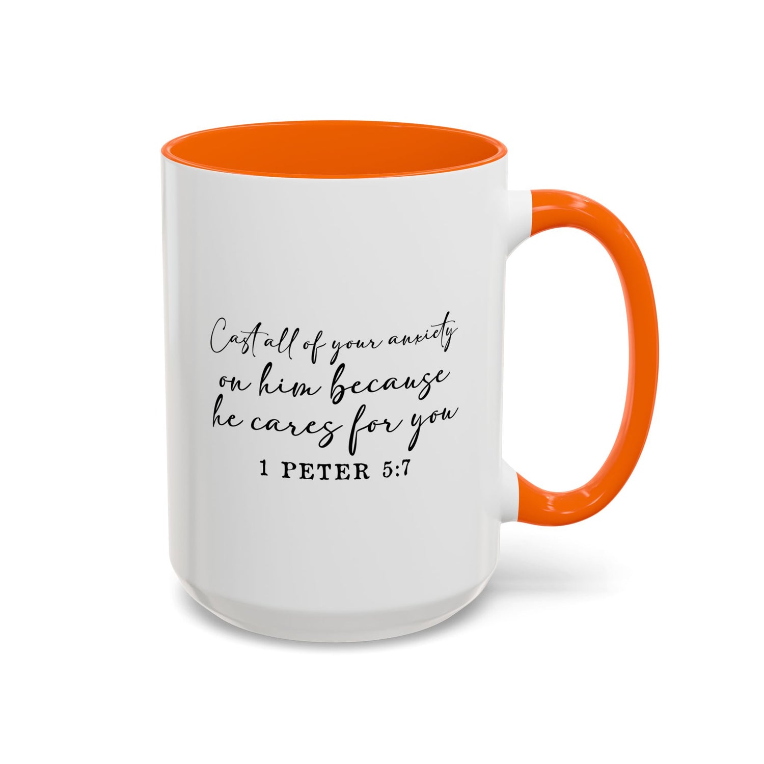 Coffee Mug: Scripture 1 Peter 5:7