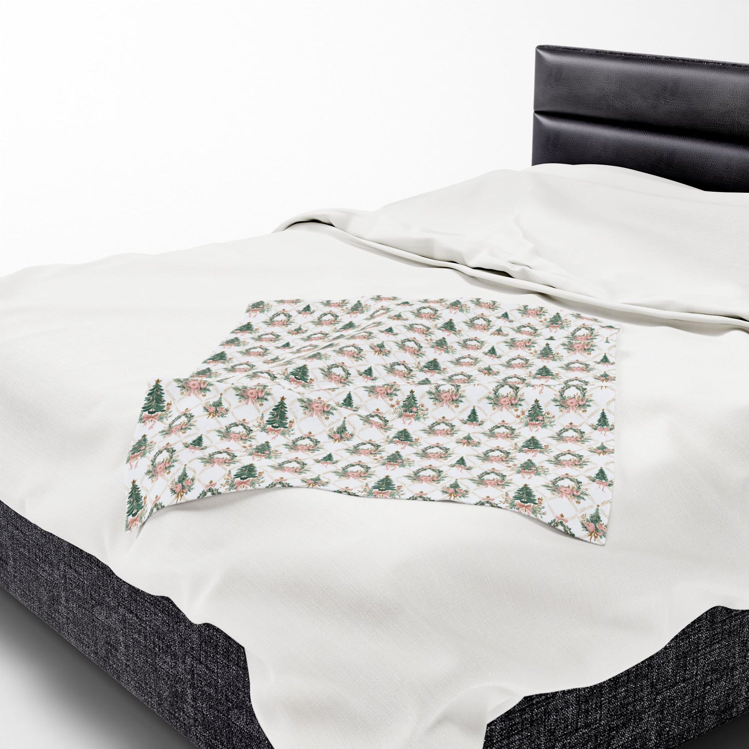 Elegant Christmas Trees Velveteen Plush Blanket