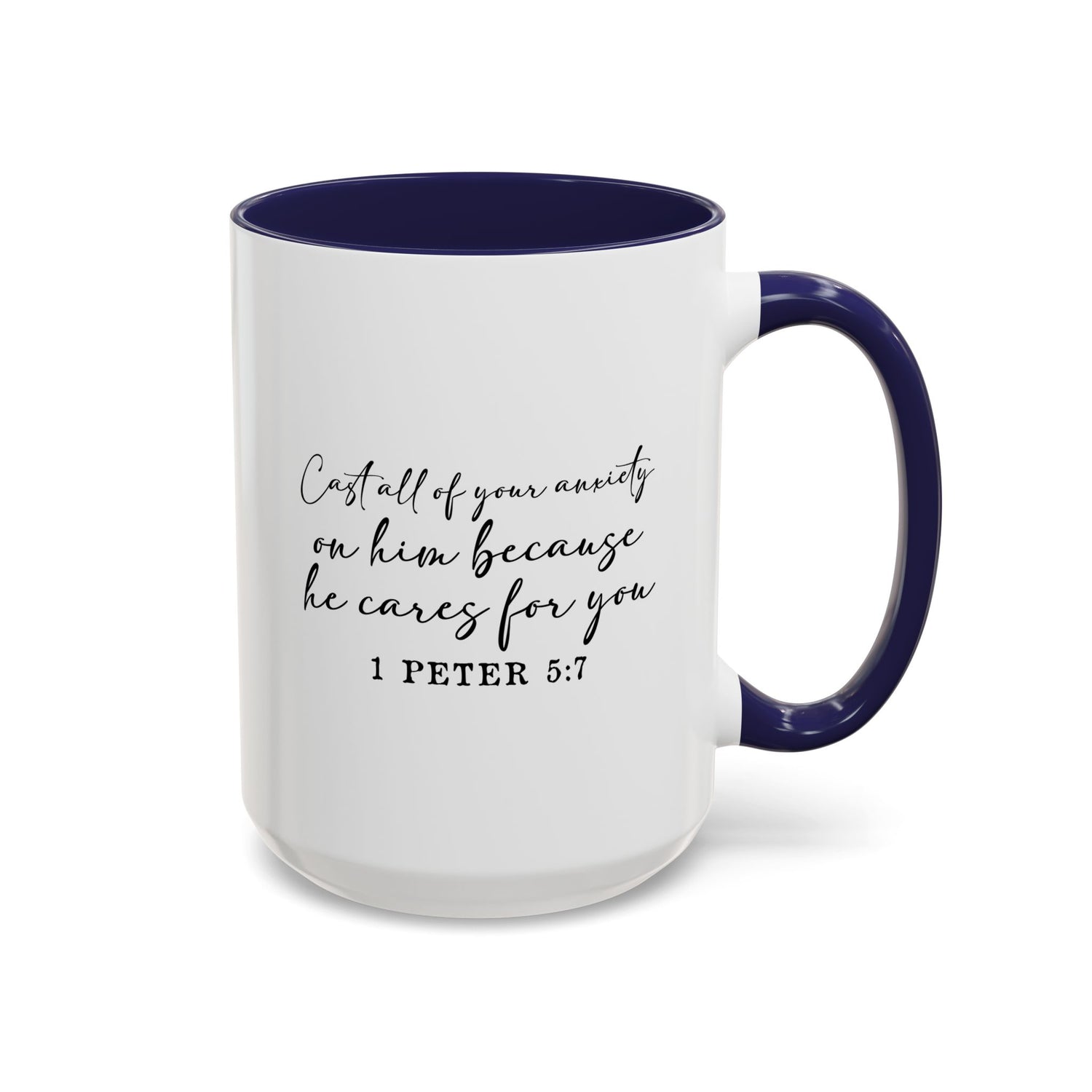 Coffee Mug: Scripture 1 Peter 5:7