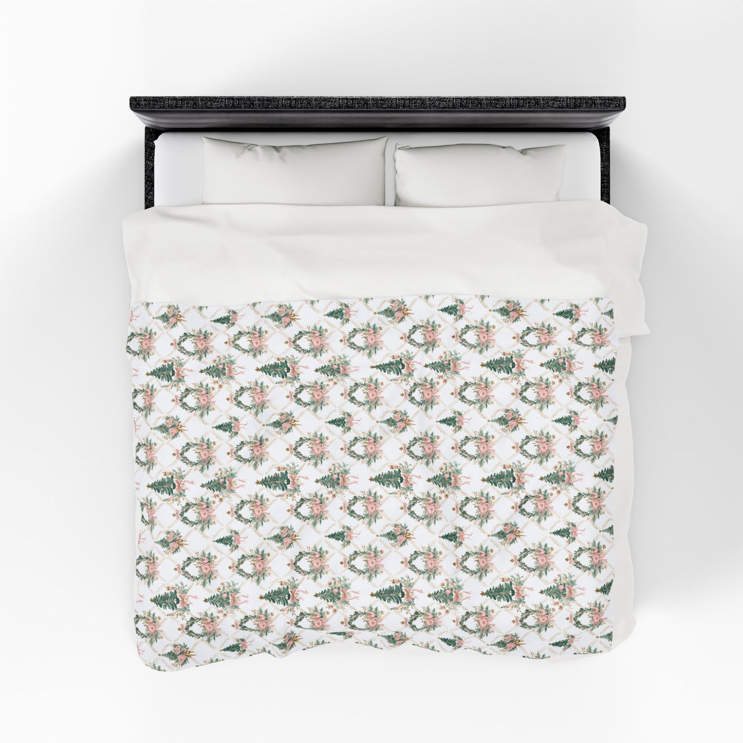 Elegant Christmas Trees Velveteen Plush Blanket