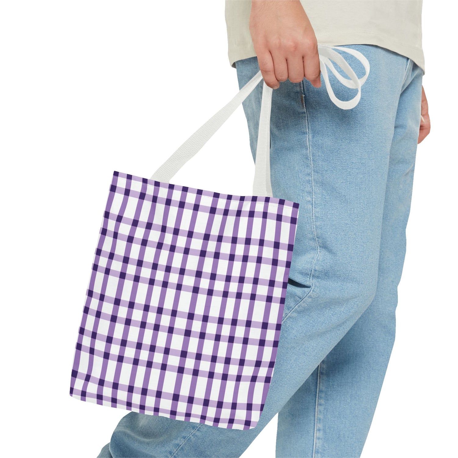 Purple Plaid Tote Bag