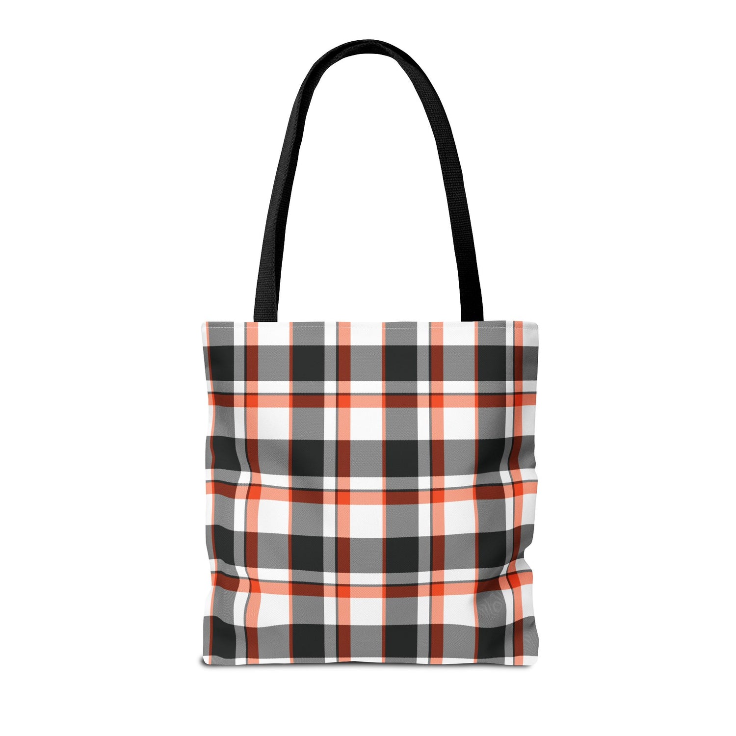 Fall Plaid Black Orange Tote Bag