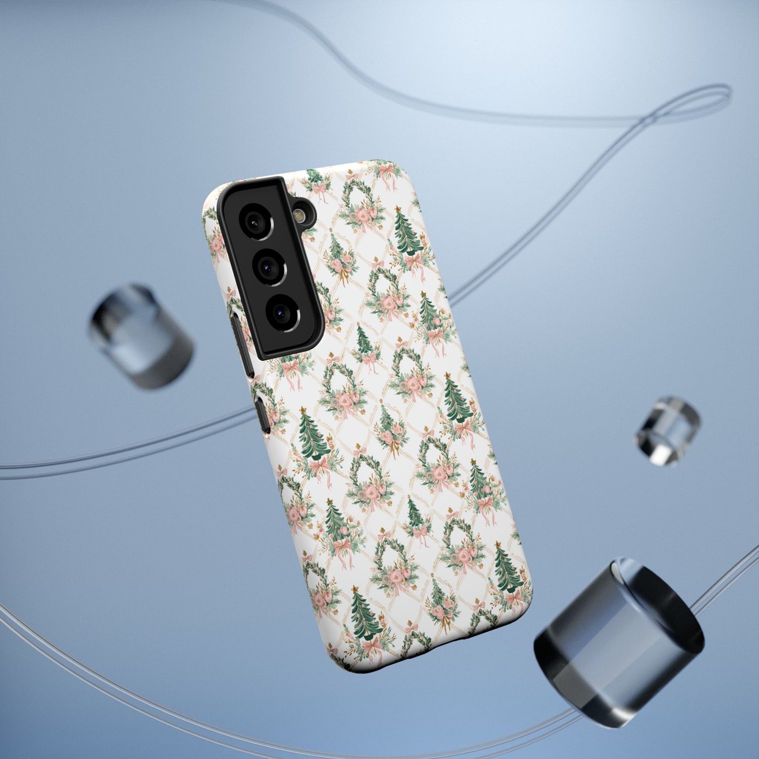 Impact-Resistant Phone Case - Festive Floral Design, Impact-Resistant, iPhone, Samsung