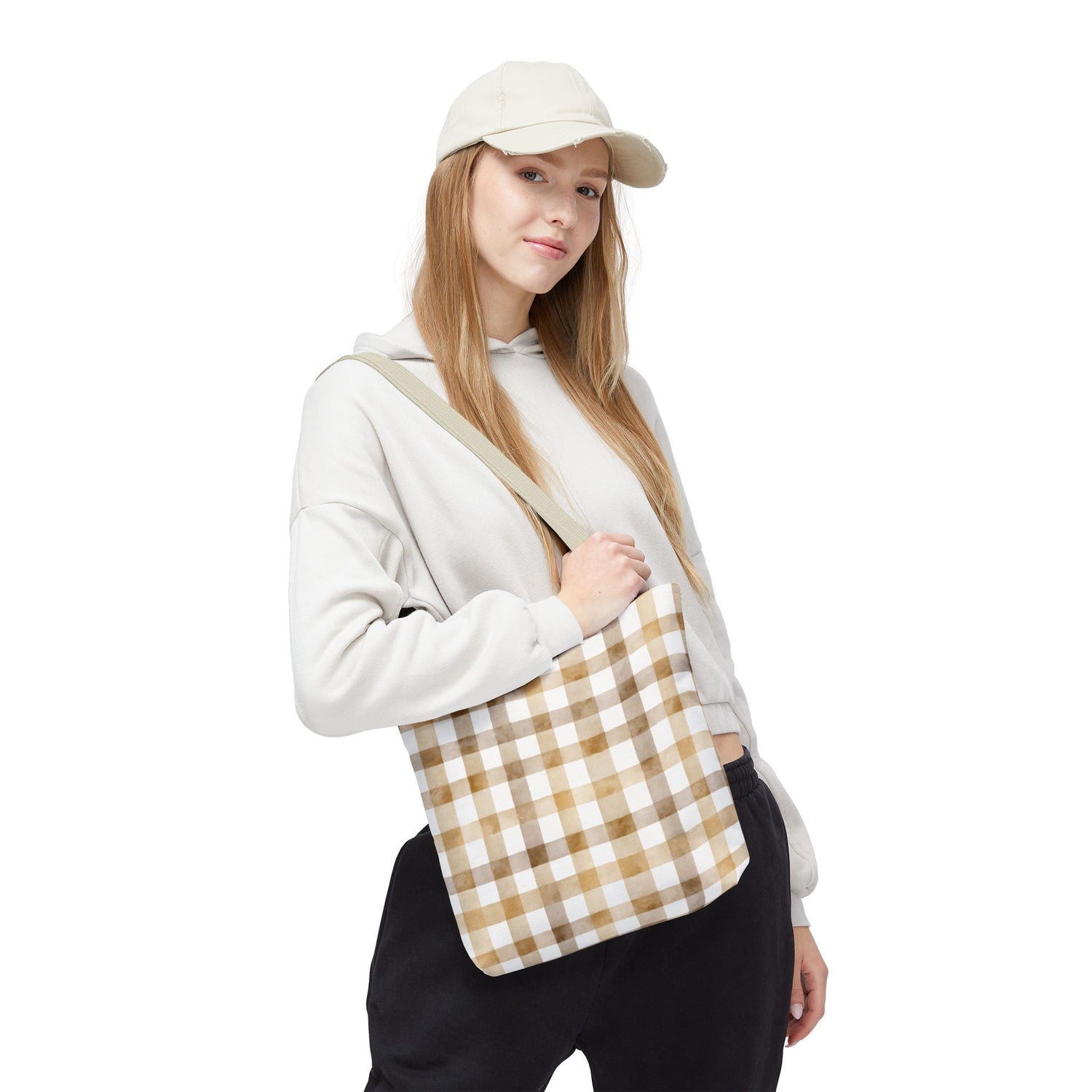 Chic Gingham Fall Tote Bag