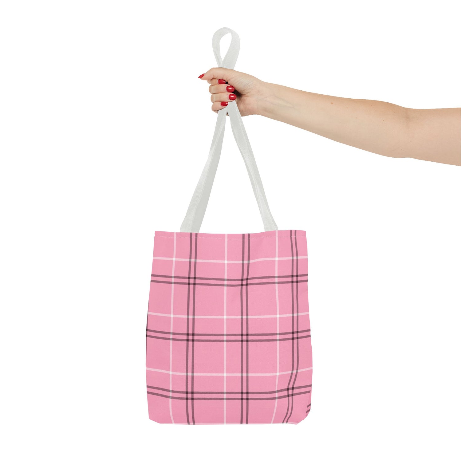 Pink and Black Plaid Tote Bag