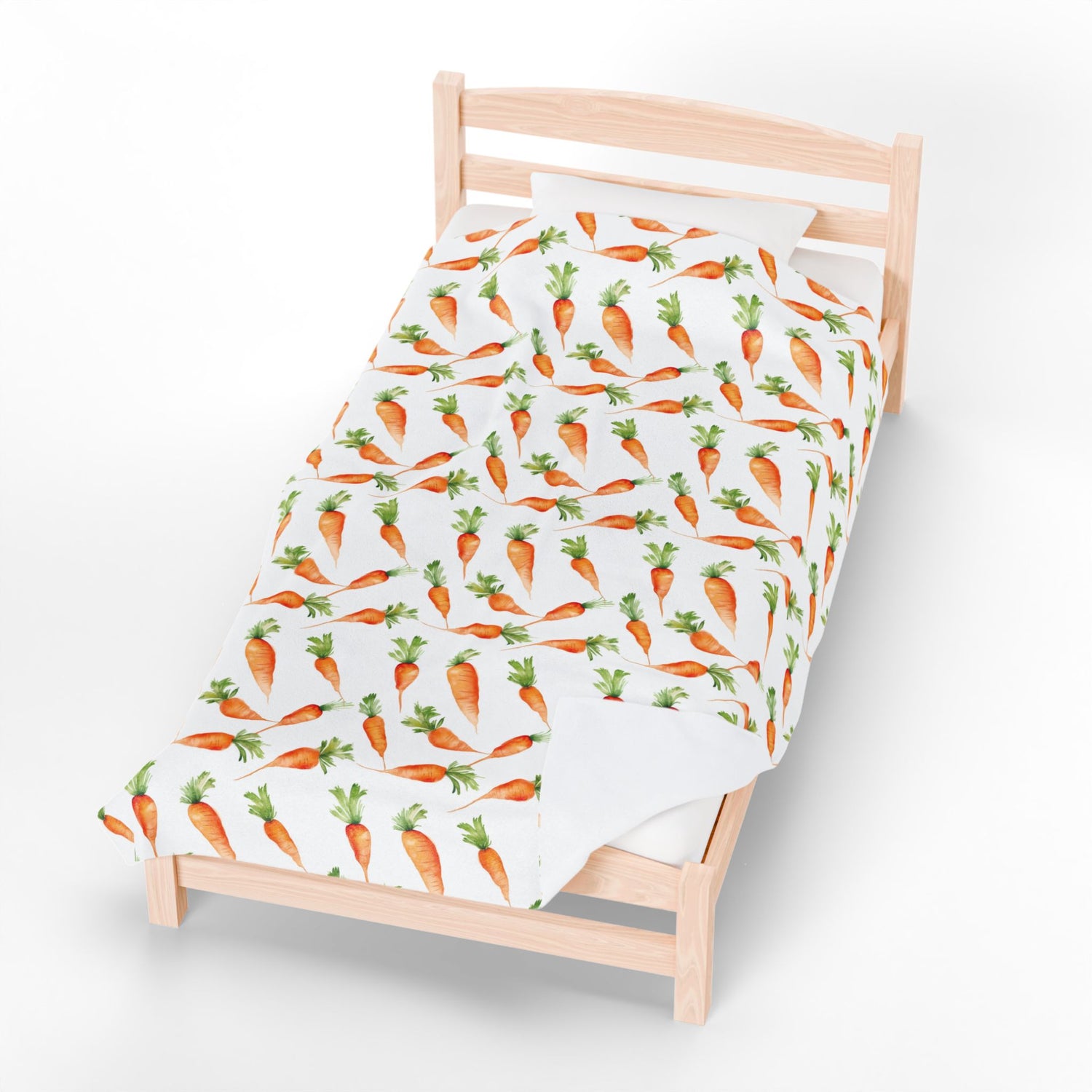 Cozy Carrot Pattern Velveteen Plush Blanket | Soft Throw for Home Décor, Gifts, Nursery, Easter, Kids' Room